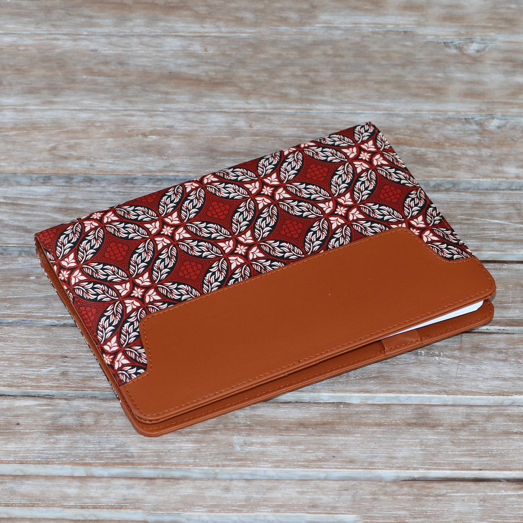 Premium Orderly Garden Faux Leather & Cotton Planner - Diamond & Circle Motif