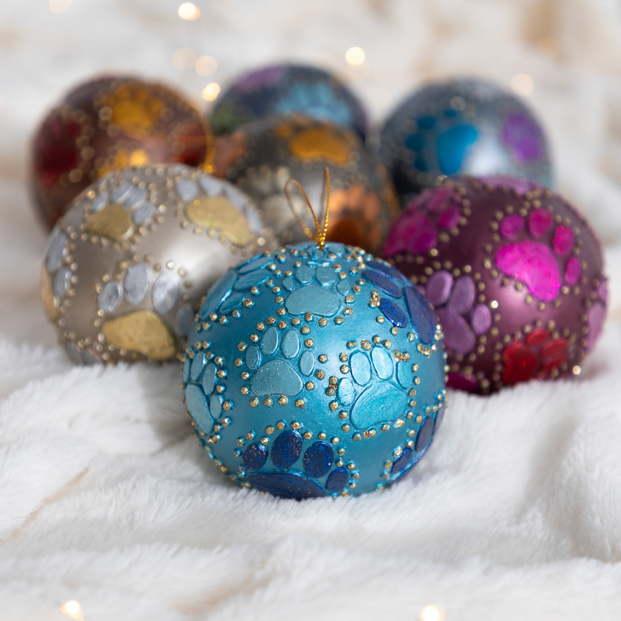 Premium Beaded Paw Print Ornament | Fair Trade Handcrafted