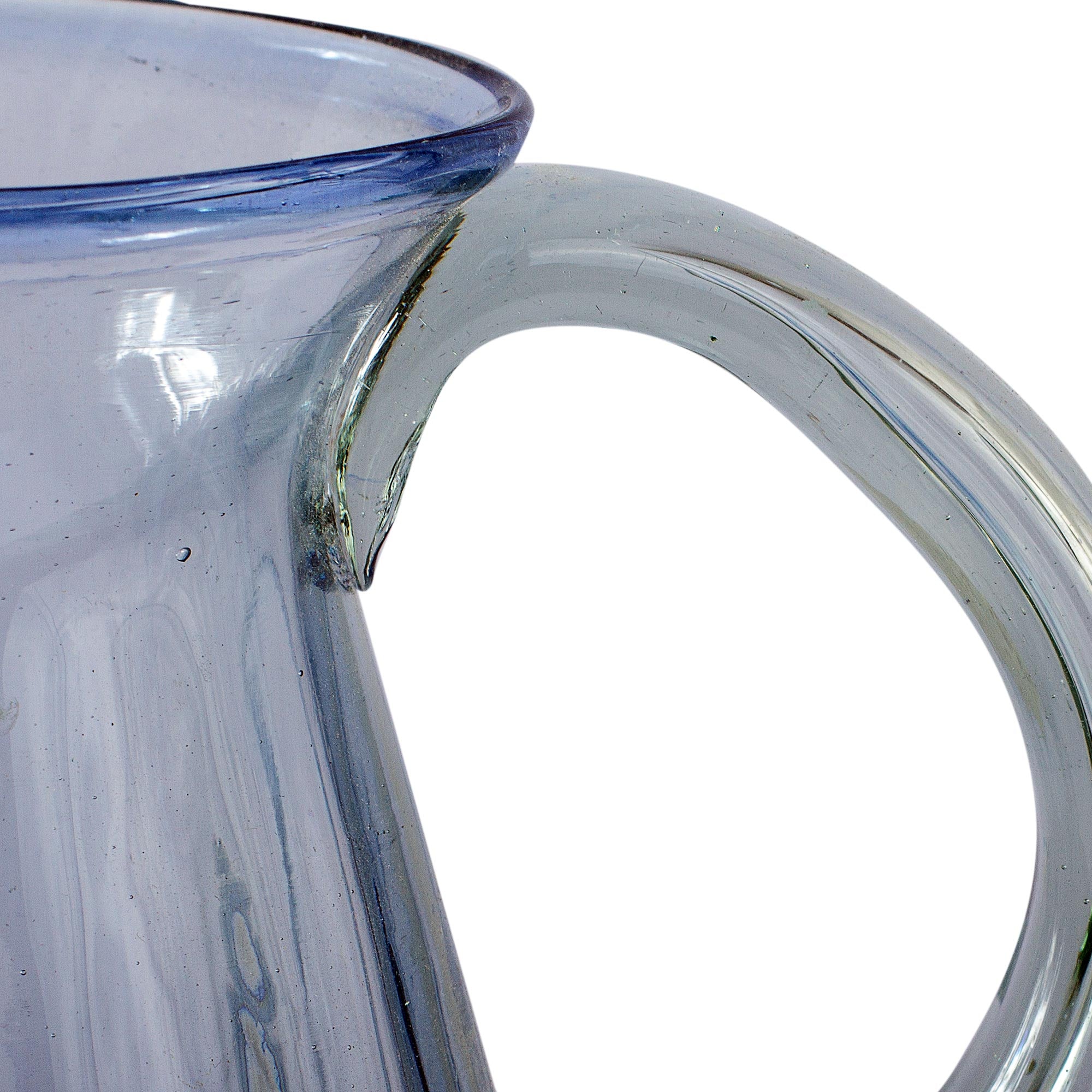 Premium Fiesta Azul Hand-Blown Recycled Glass Pitcher - Ultimate Table Upgrade