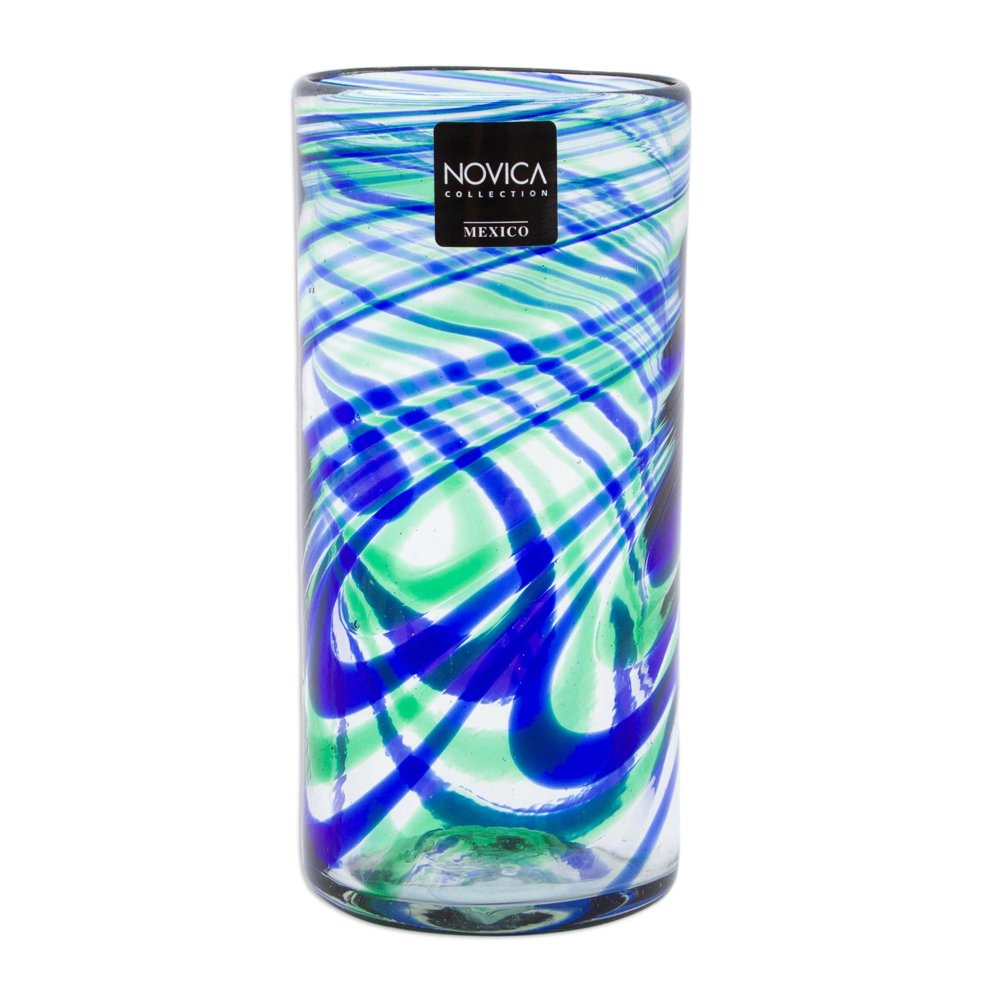 Premium Handcrafted Mexican Glass Highball Set - Elegant Energy Collection (Set of 6)