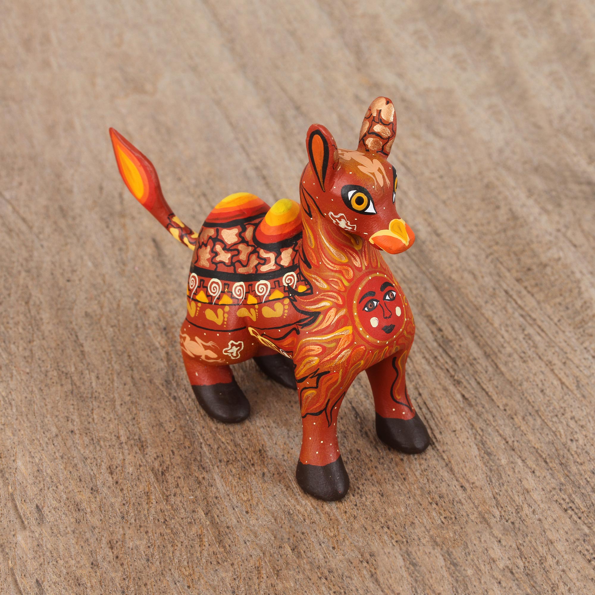 Premium Handcrafted Desert King Orange Alebrije Camel – Multicolor Artisan Masterpiece