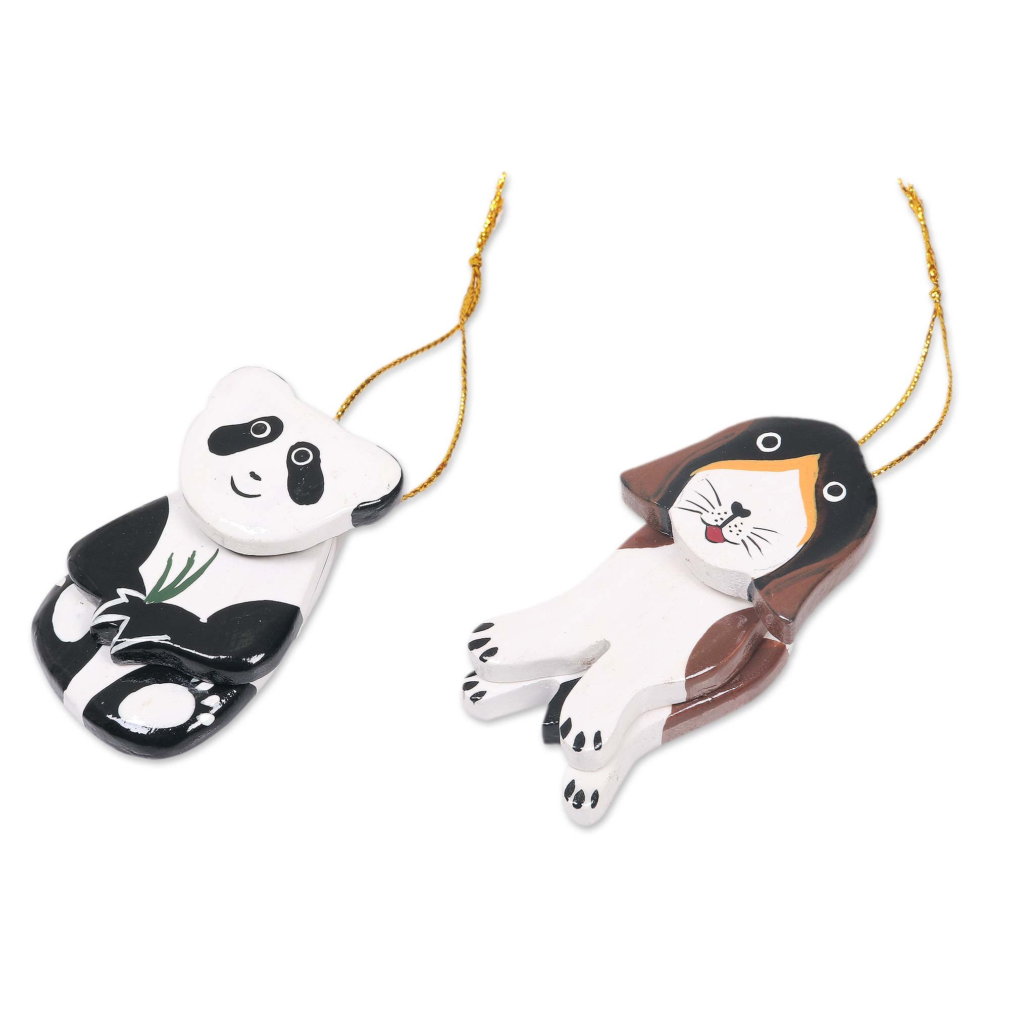 Premium Handcrafted Dog and Panda Hanging Ornaments – Festive Holiday Art
