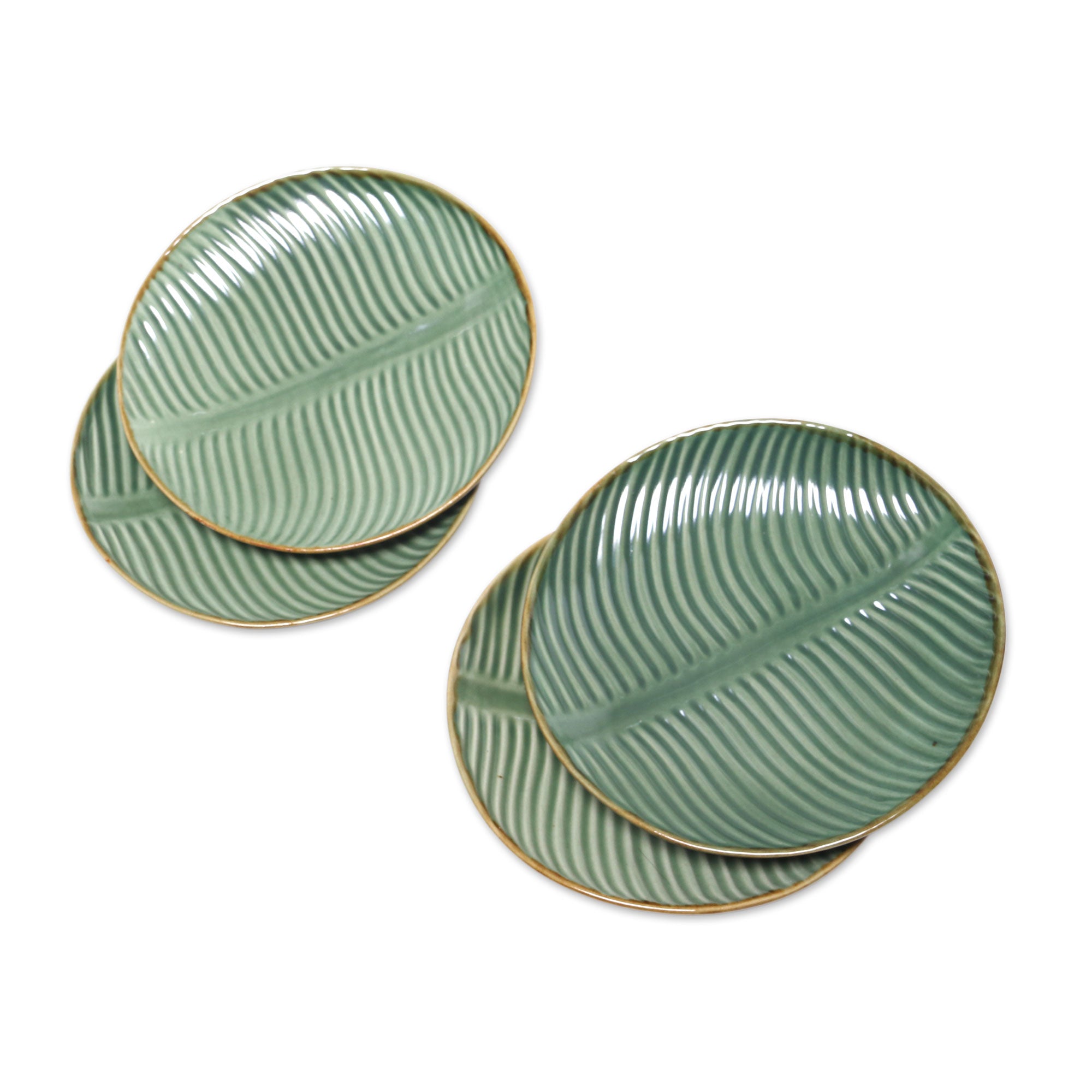 Premium Banana Vibes Ceramic Dessert Plates Set – Tropical Elegance from Bali