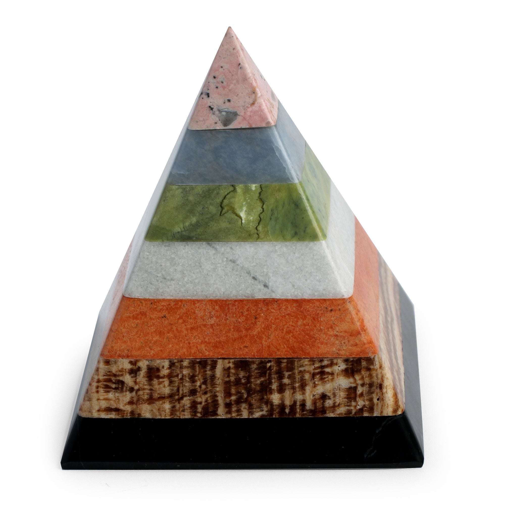 Premium Andean Gemstone Pyramid Sculpture - Handcrafted Energy Enhancer