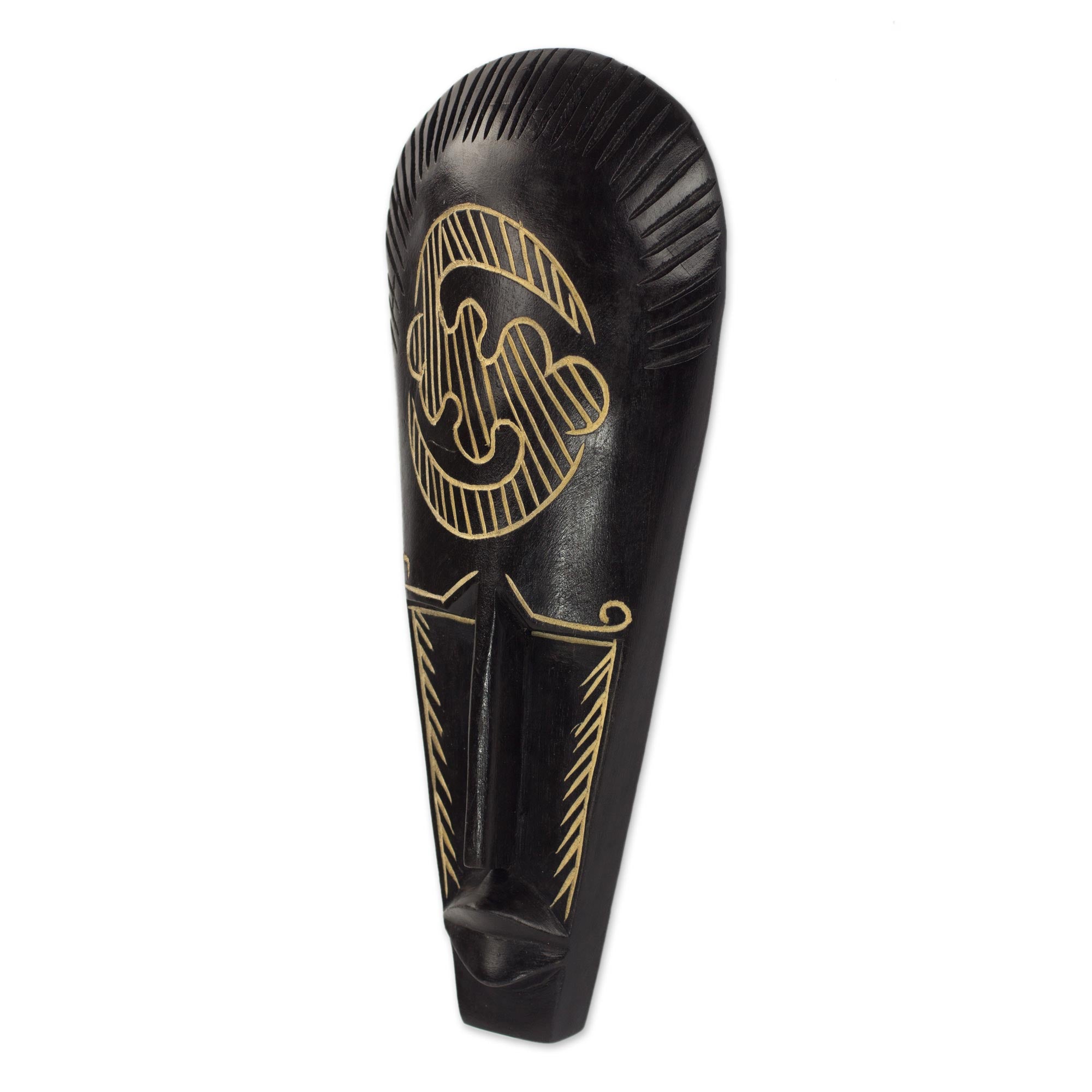 Premium Handcrafted Gye Nyame Wood Mask - 'Fear Only God'