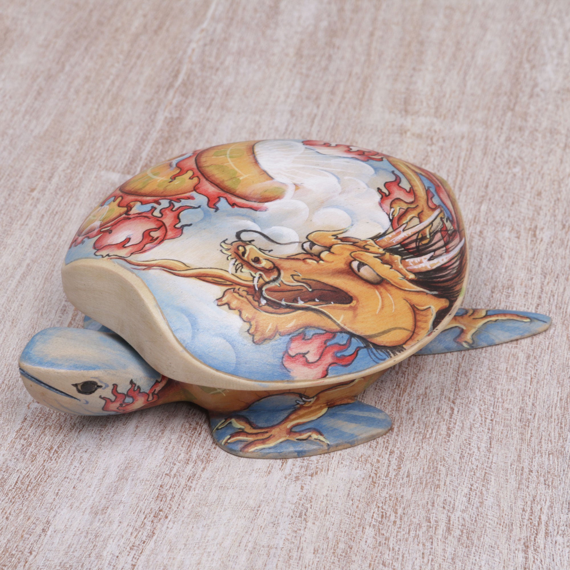 Premium Dragon-Hearted Turtle Jewelry Box - Handcrafted Wooden Treasure