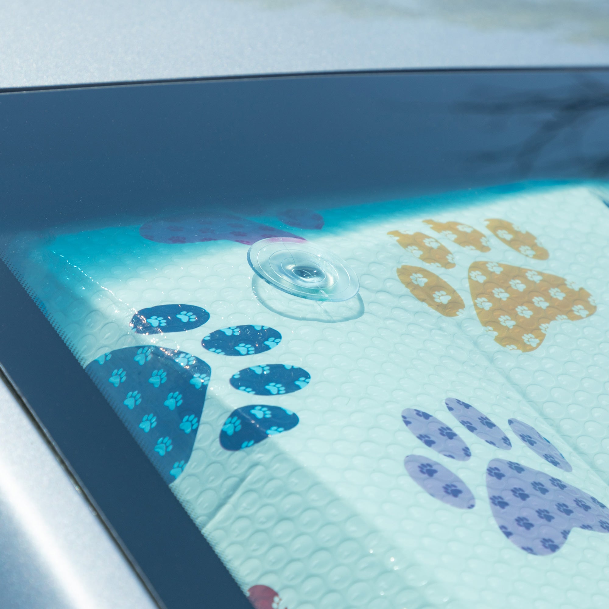 Premium Double Paw Plaid Foldable Car Sun Shade - Ultimate 3-Piece Set