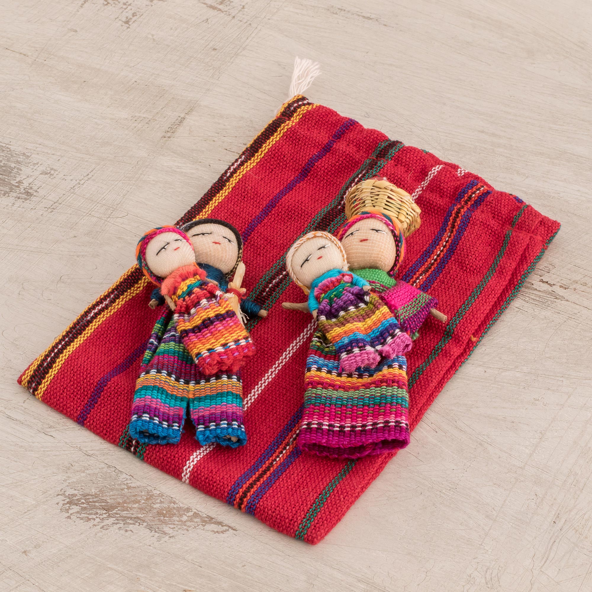 Premium Handmade Cotton Worry Dolls from Guatemala – Authentic Pair for Serenity