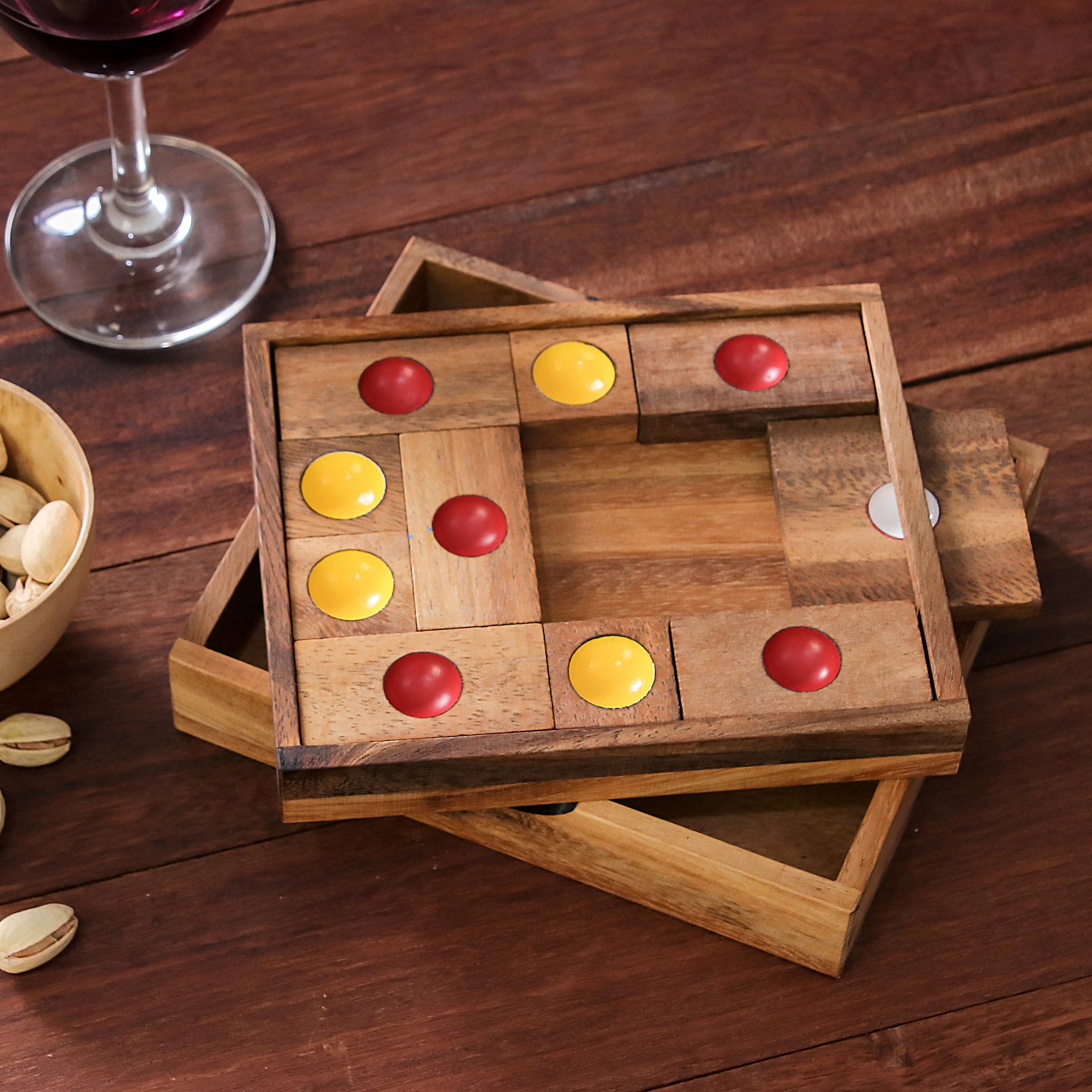Premium Escape: Handcrafted Rain Tree Wood Puzzle from Thailand