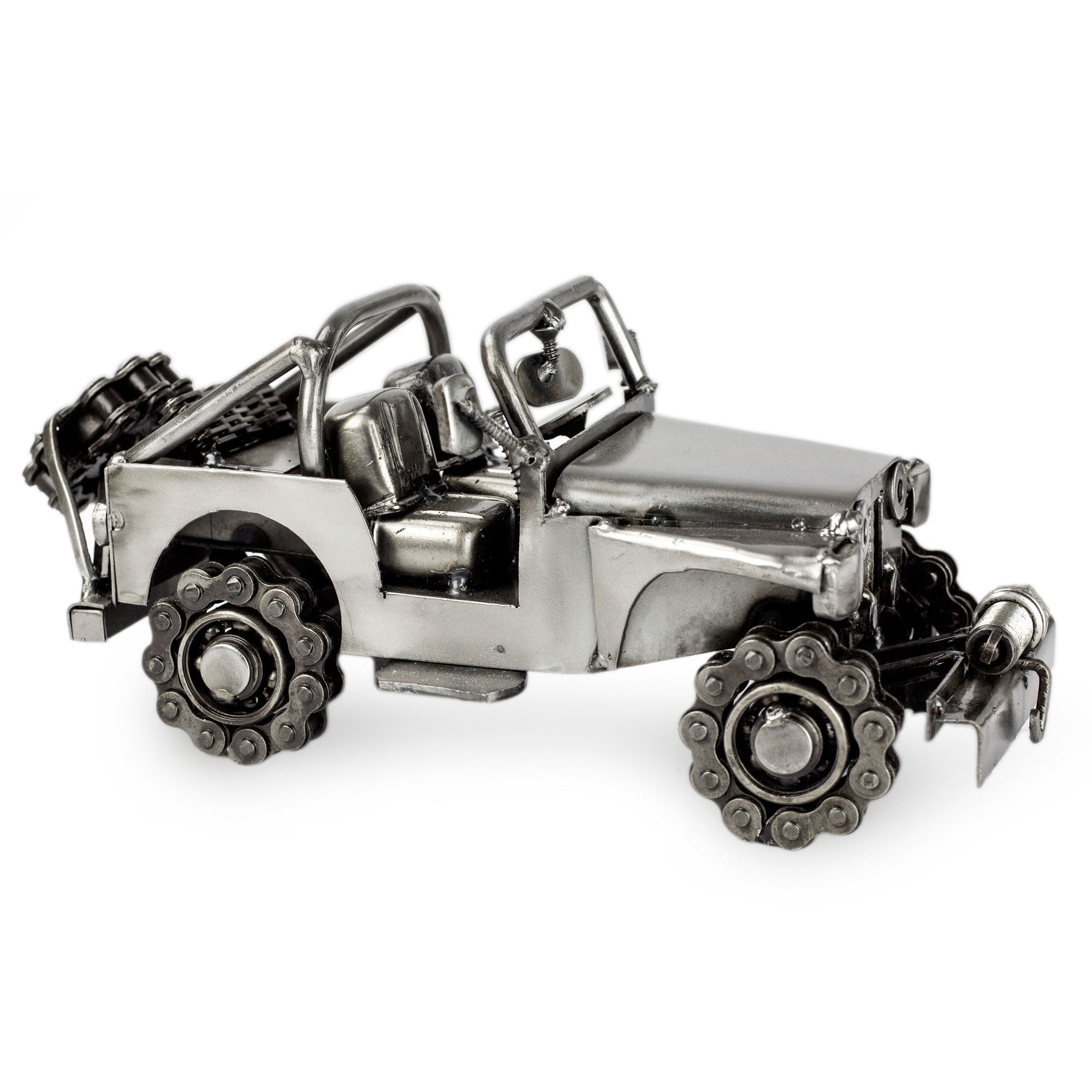 Premium Rustic Off-Road Jeep Metal Sculpture - Handmade Artistry