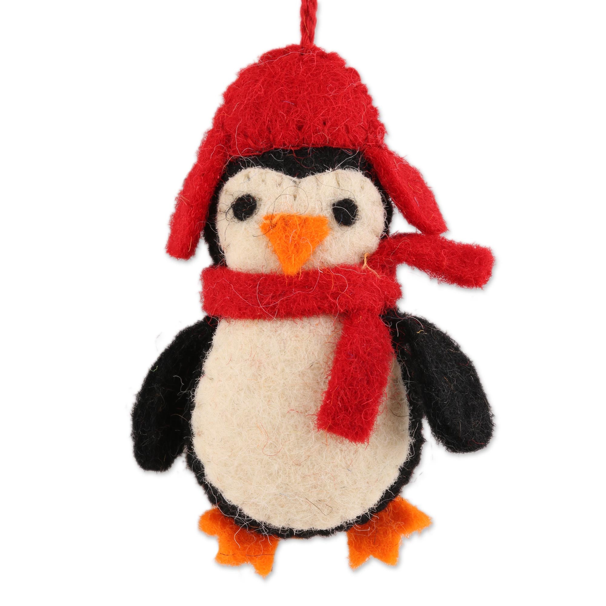 Premium Handmade Felted Wool Penguin Ornaments - Cozy Winter Set of 6
