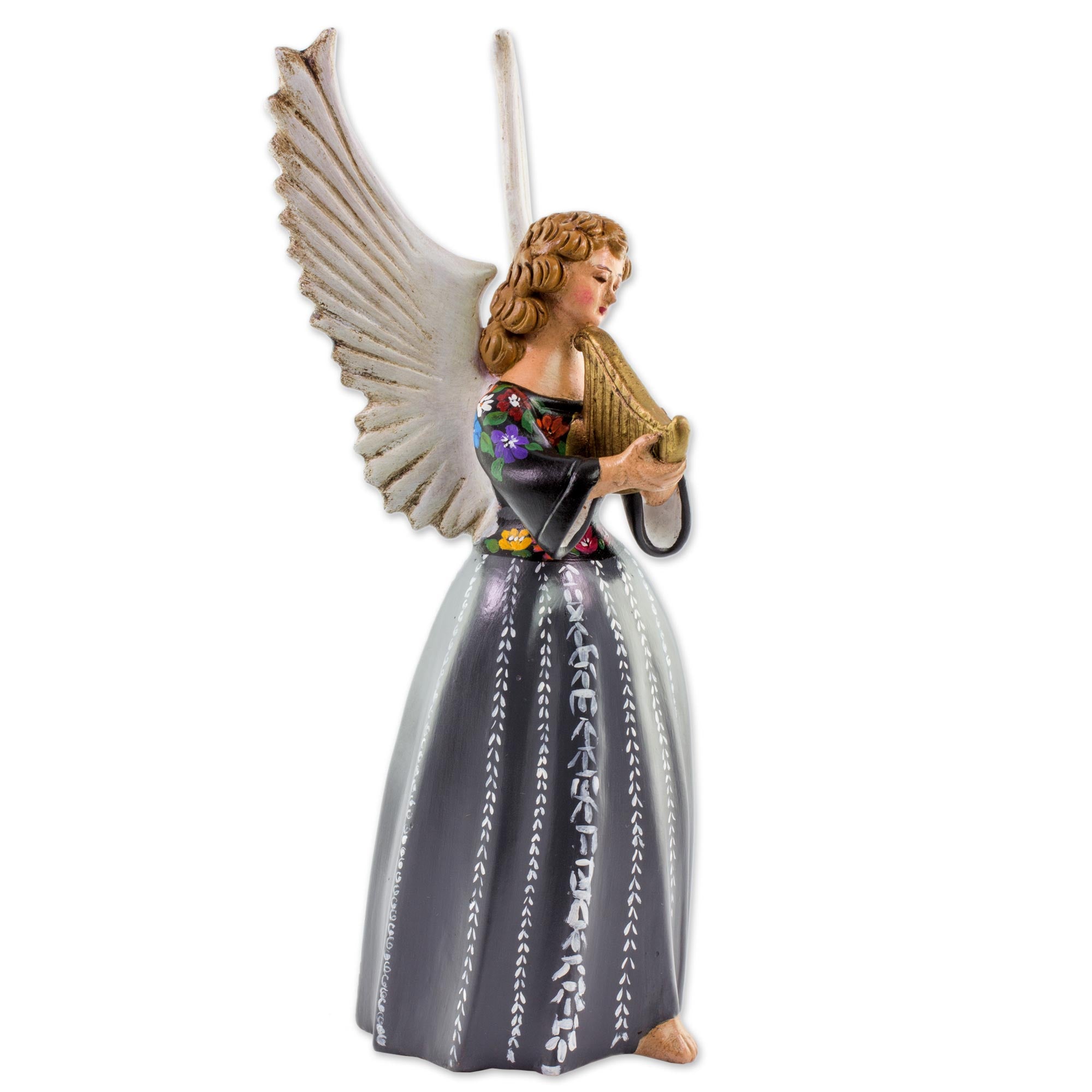 Premium Handcrafted Guatemalan Ceramic Angel Musician Sculpture from San Pedro la Laguna
