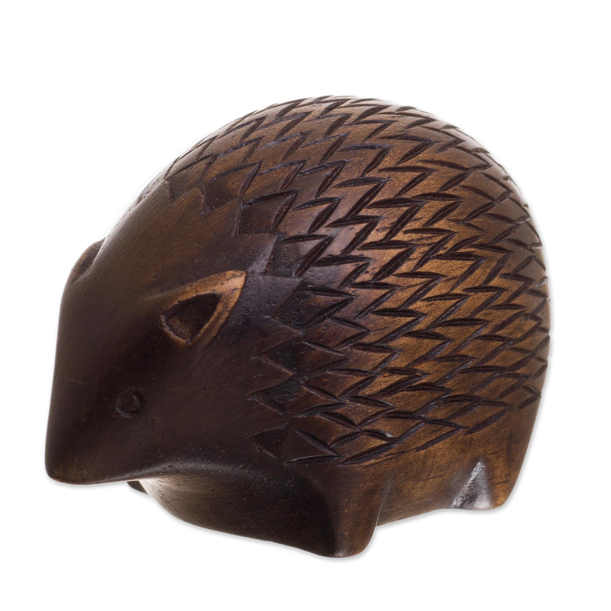 Premium Cedar Wood Mother & Baby Hedgehog Figurines – Handcrafted in Peru (Pair)