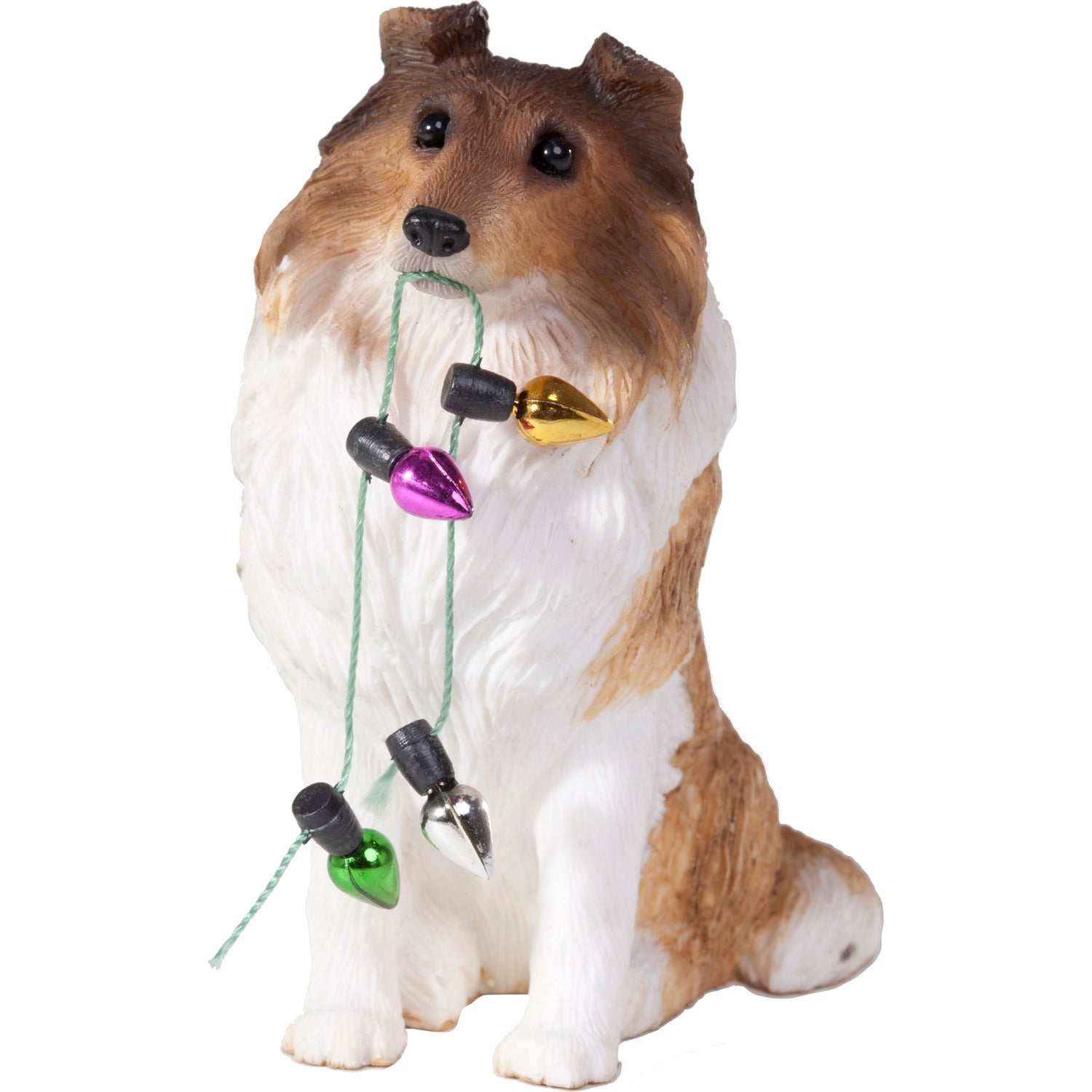 Premium White Collie Dog Christmas Tree Ornament - Handcrafted Holiday Decor
