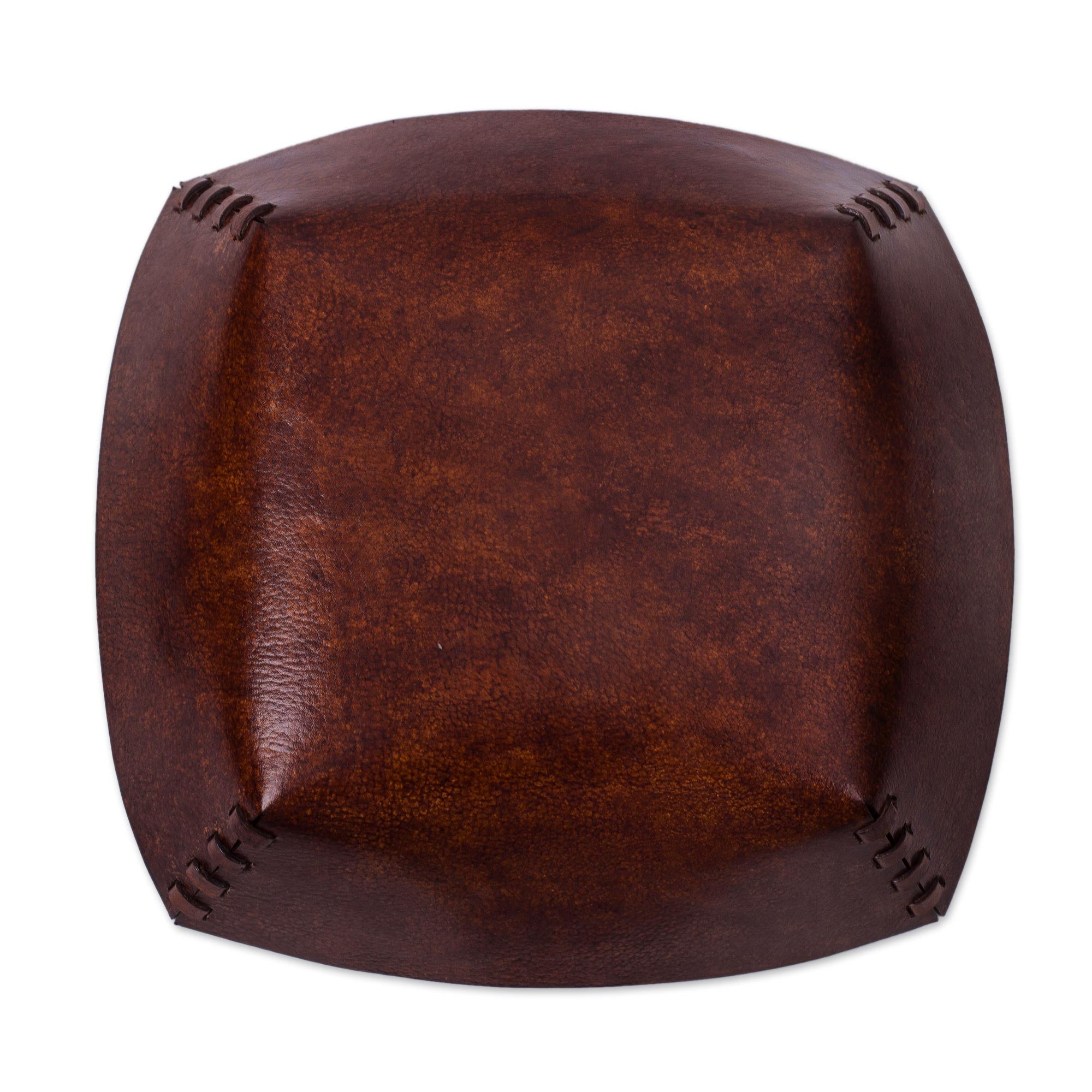 Premium Inca Seacoast Handcrafted Leather Catchall with Wave Motif