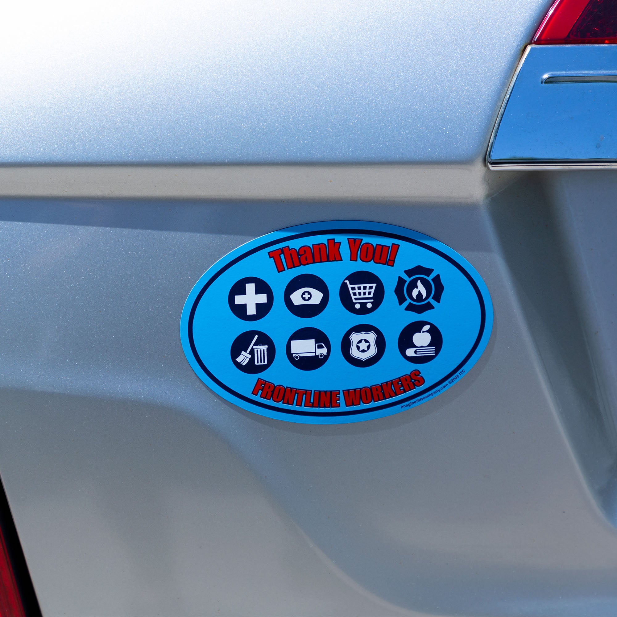 Premium Thank You Frontline Workers Car Magnet - Show Your Gratitude