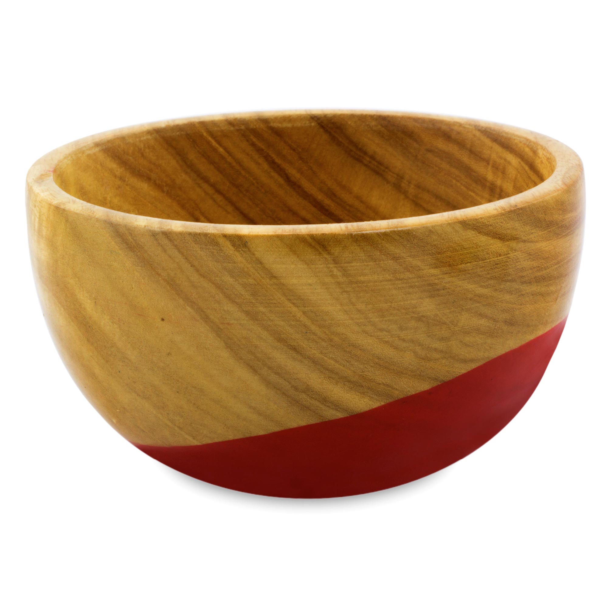 Premium Handcrafted Spicy Red Dip Wooden Bowl - Small