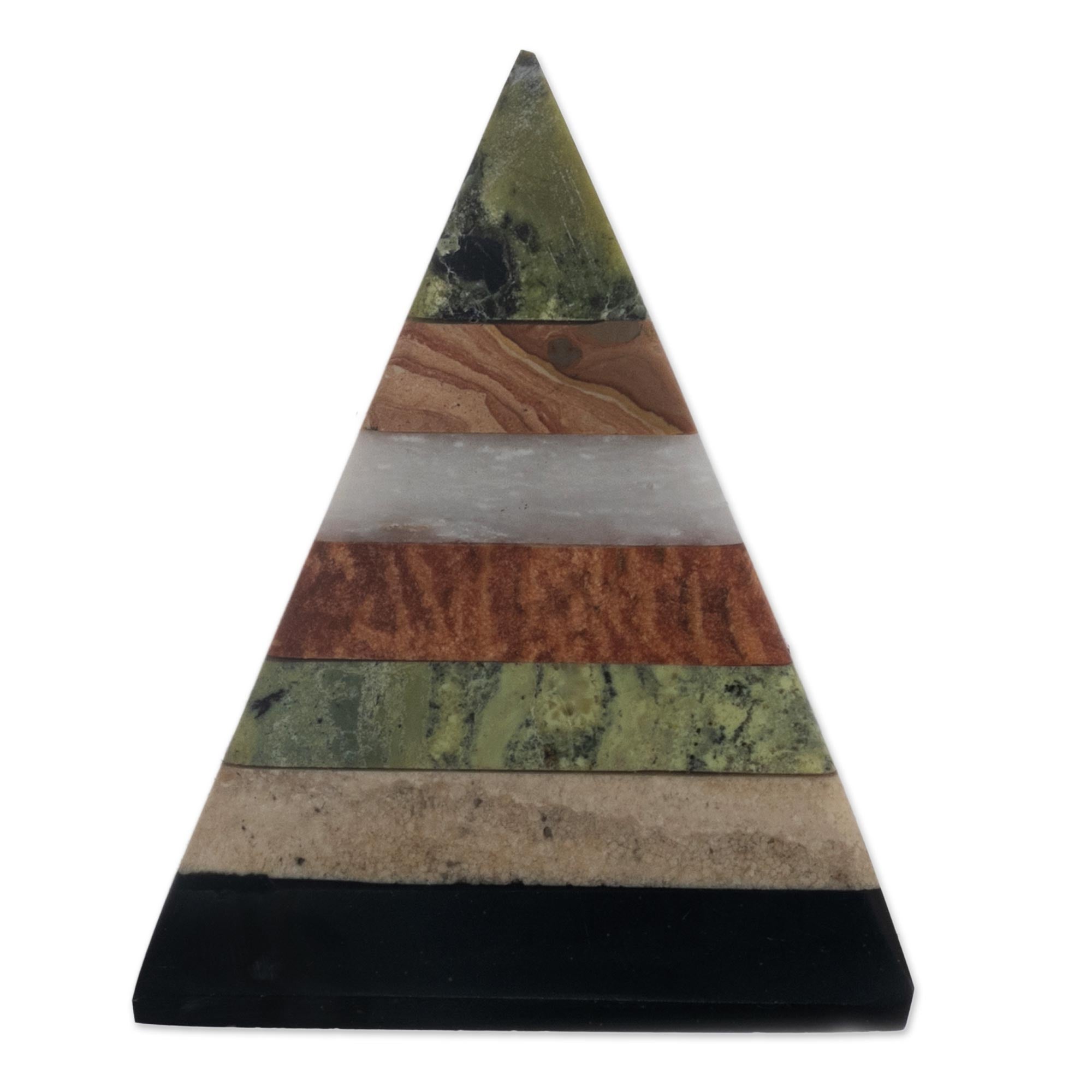 Premium Spirit Pyramid: Handcrafted Gemstone Sculpture from Peru