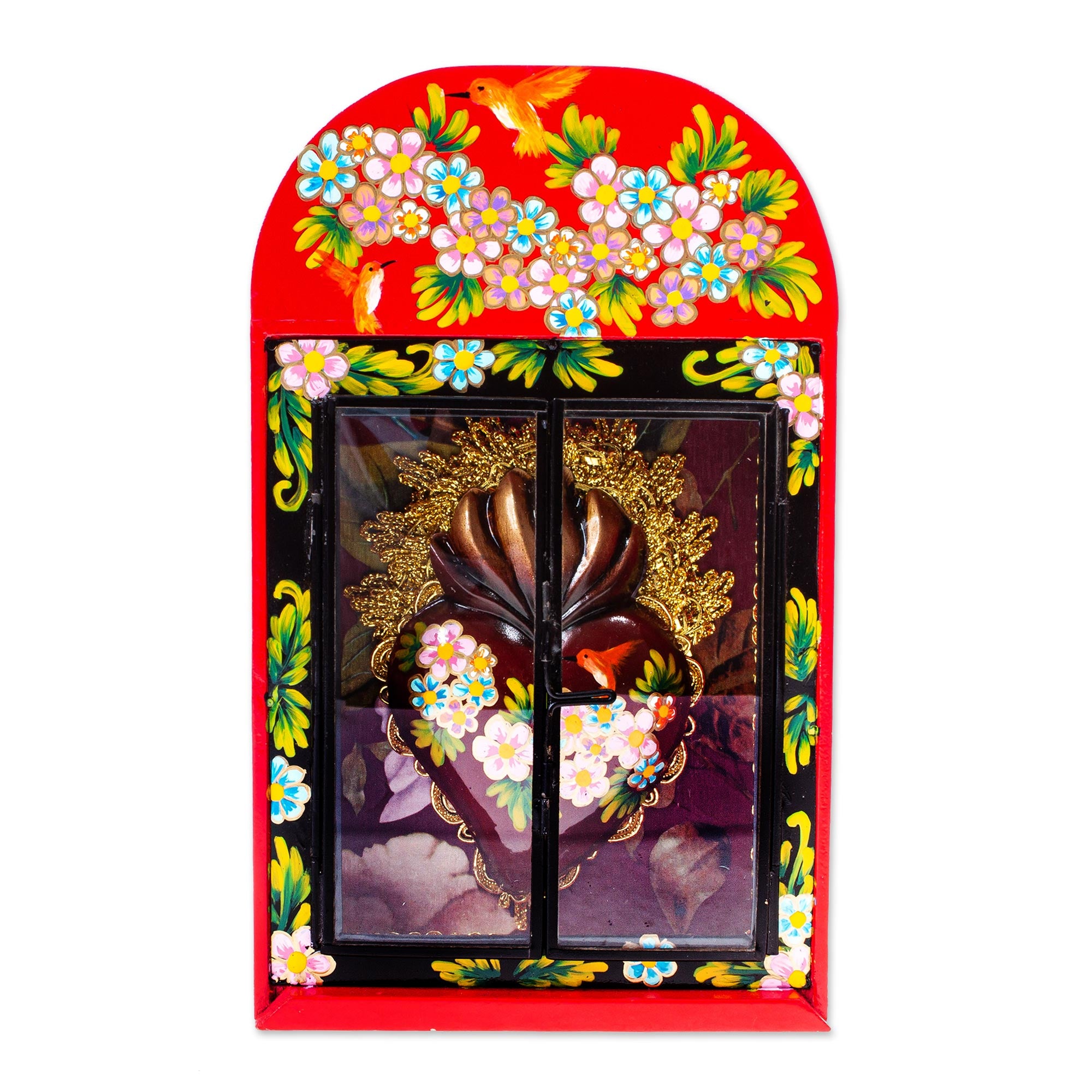 Premium Sacred Heart Wall Niche - Mexican Folk Art Masterpiece