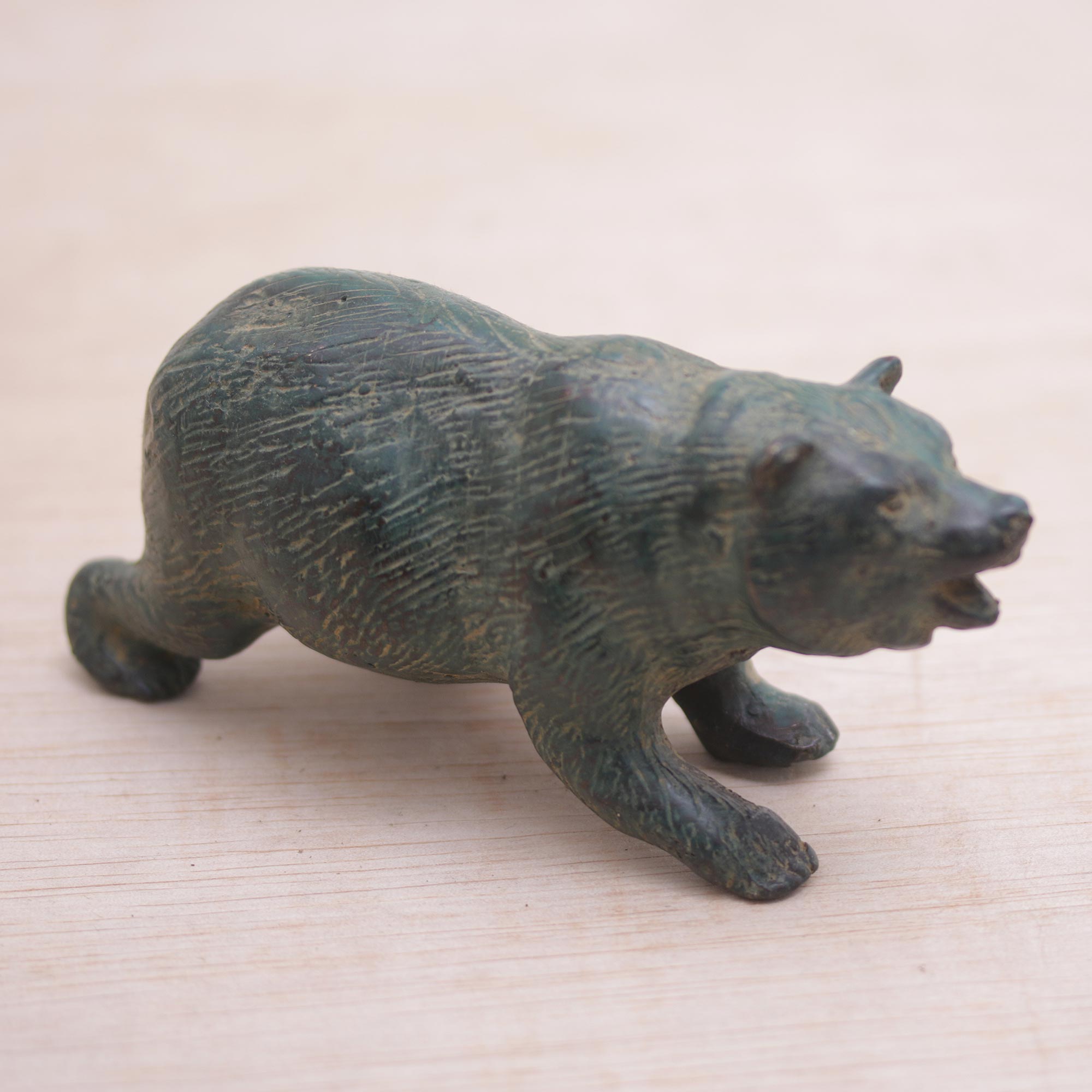 Premium Brave Bear Bronze Statue - Handcrafted Artisan Masterpiece