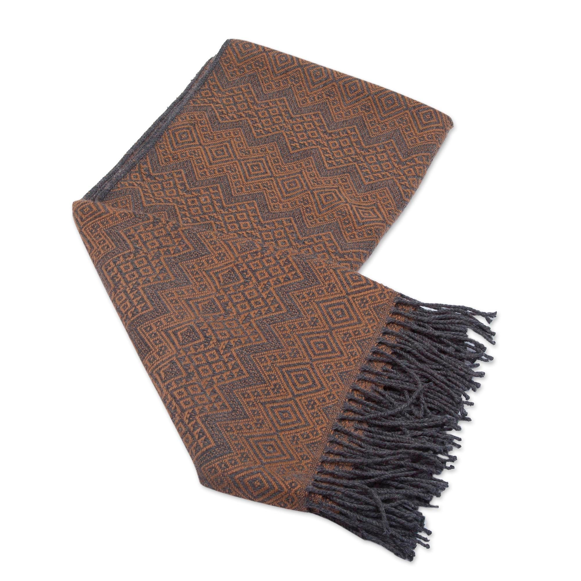 Premium Diamond Embrace Throw Blanket - Luxurious Slate & Spice Design