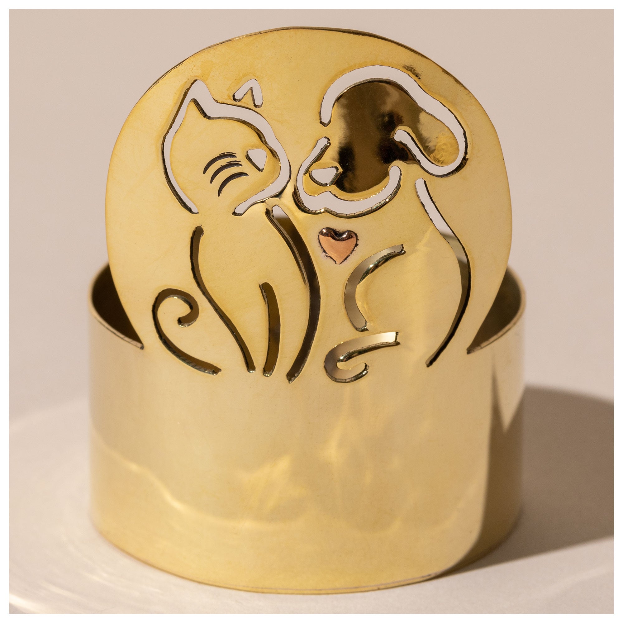 Premium Pet Love Brass Candle Holder - Handcrafted & Fair Trade