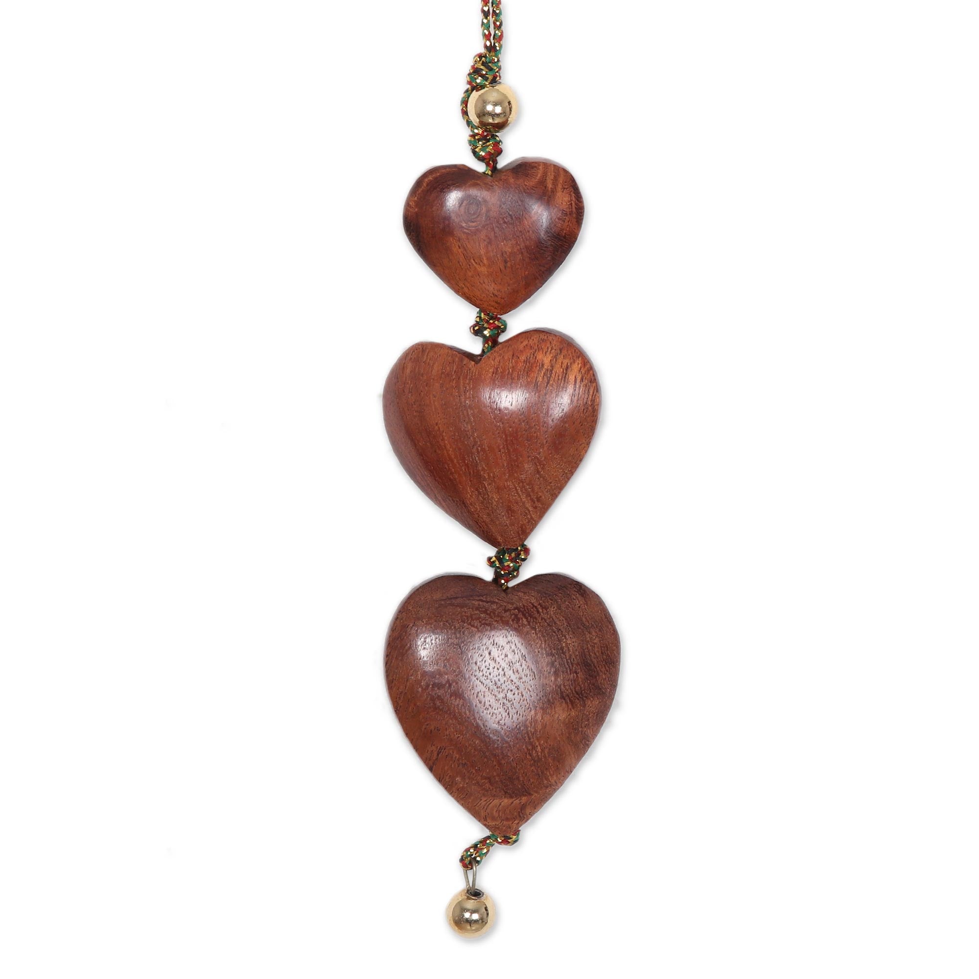 Premium Joyous Hearts Wooden Ornament Set (3-Piece)