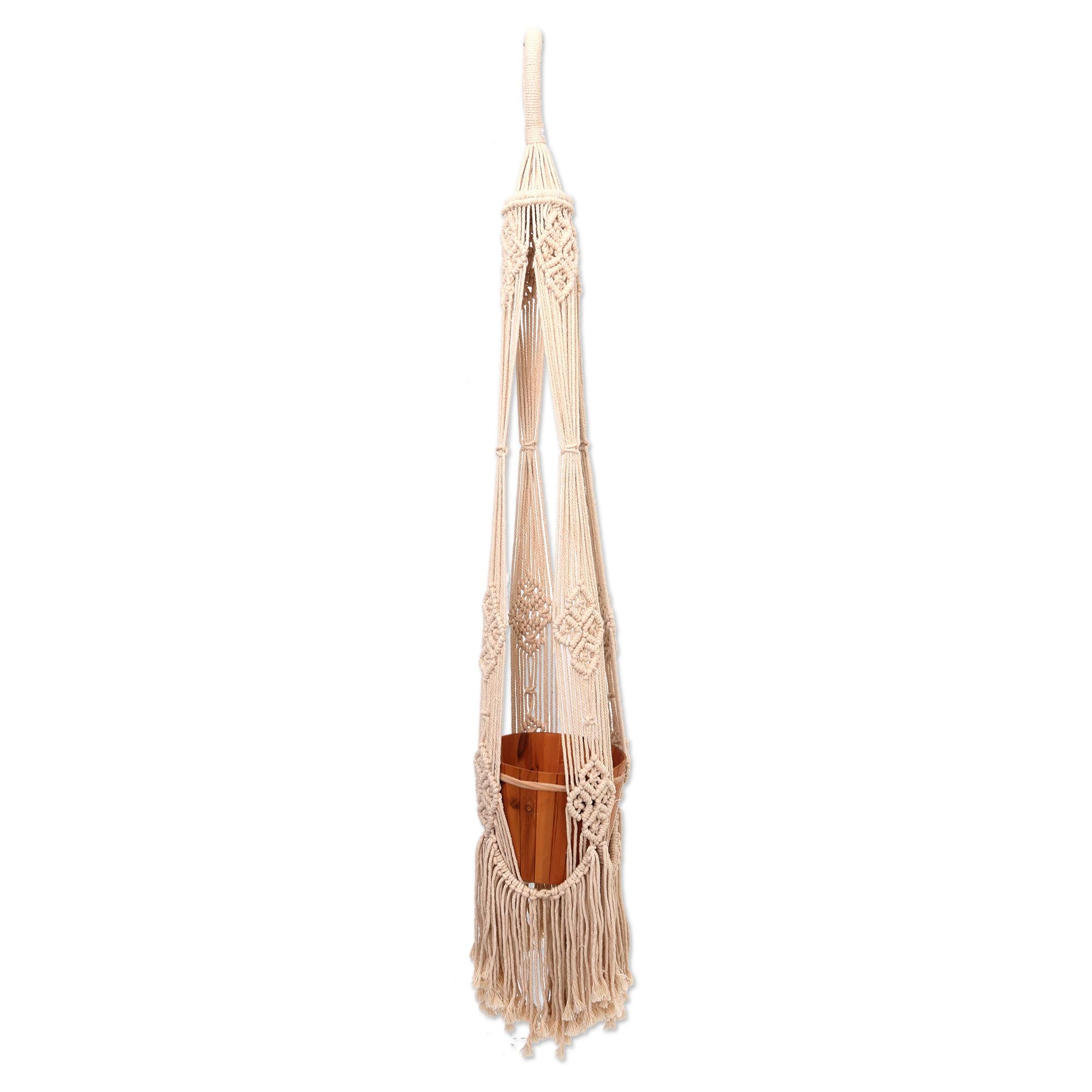 Premium Handwoven Cotton Flower Pot Hanger - Artisan Crafted in Bali