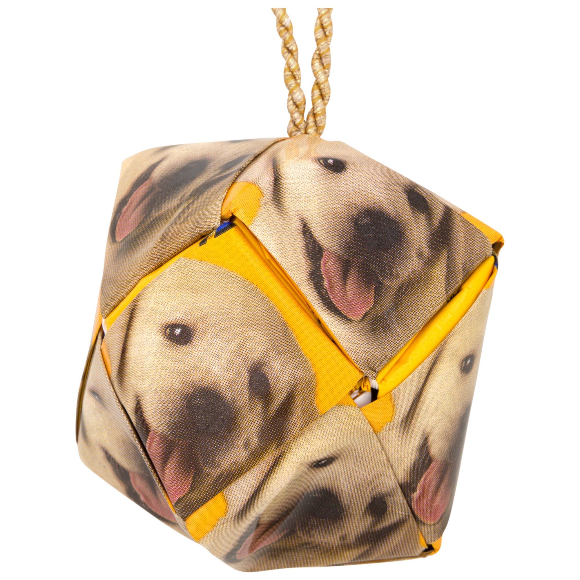 Premium Recycled Dog Food Ornament - Handmade Geometric Design
