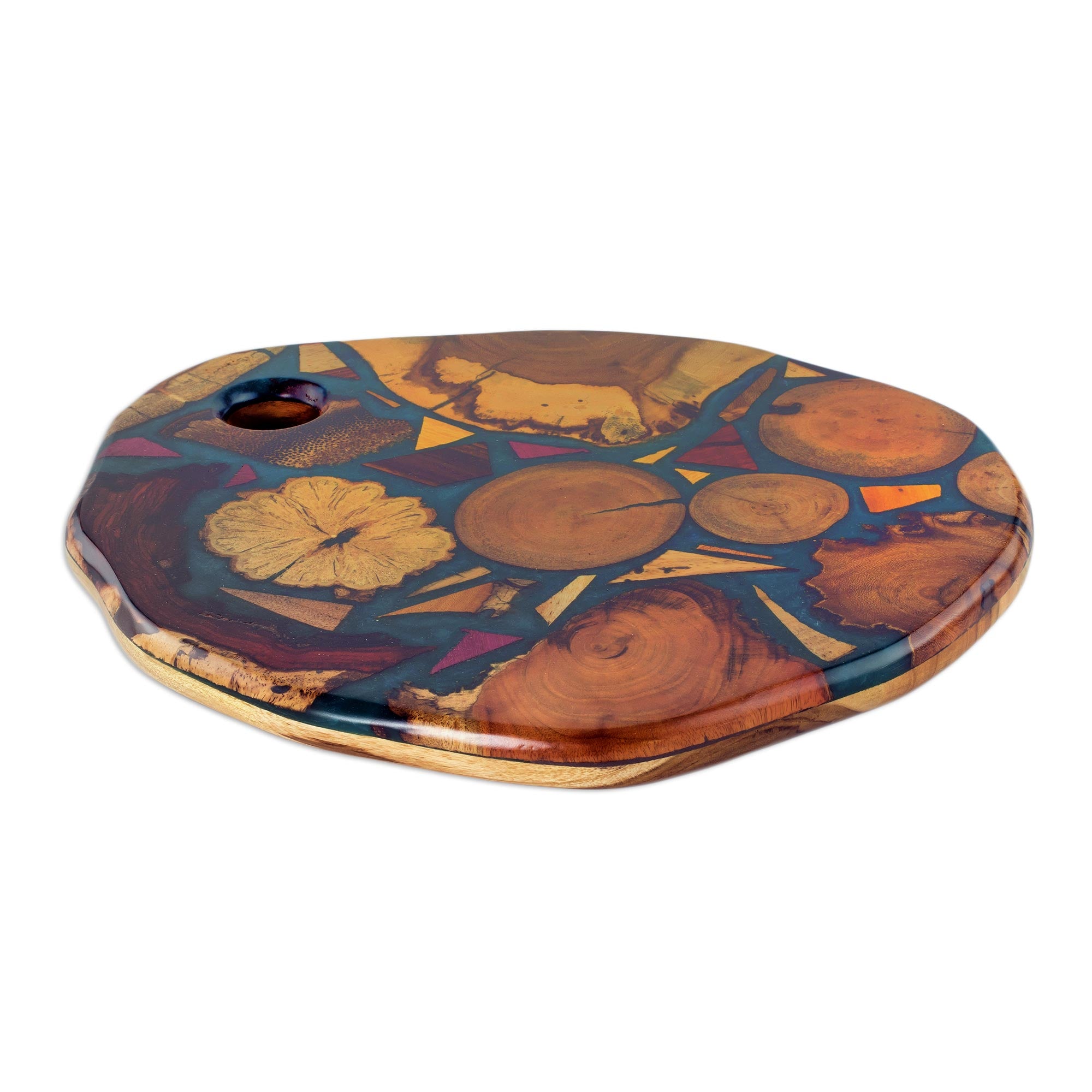 Premium Eco-Friendly Woodlands Trivet - Handcrafted Green Resin-Covered Scrap Wood
