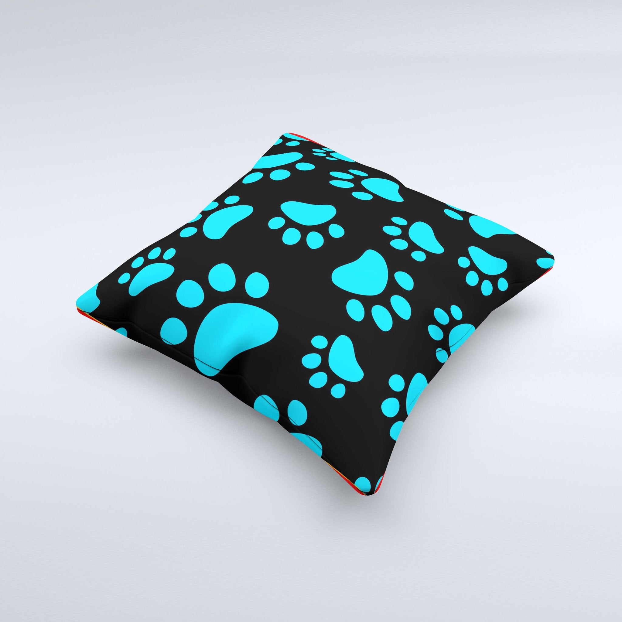 Premium Paw Print Ink-Fuzed Decorative Throw Pillow - Handcrafted in Virginia