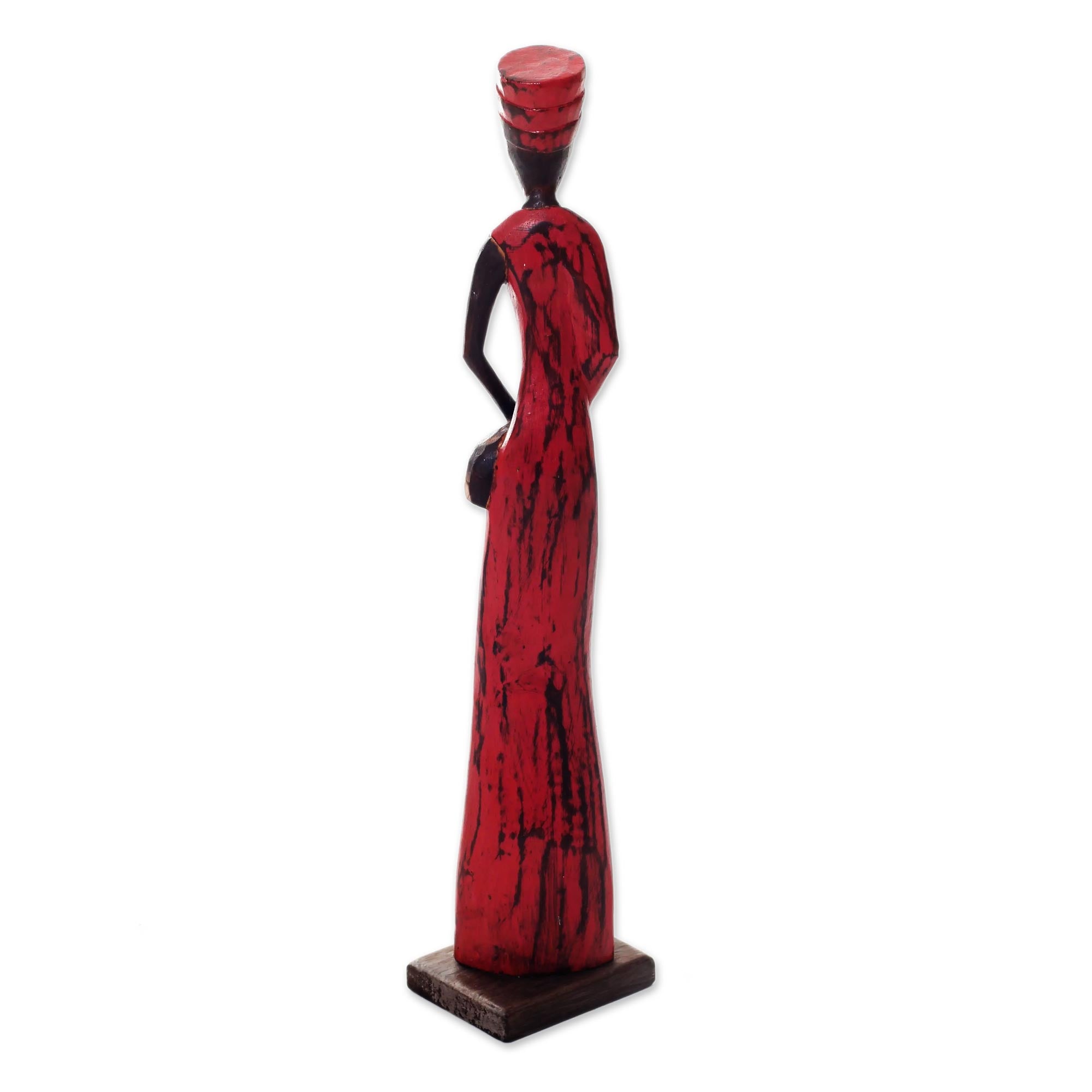 Premium Handcrafted Indonesian Lady Merchant Wood Sculpture - Bali Artisan Masterpiece