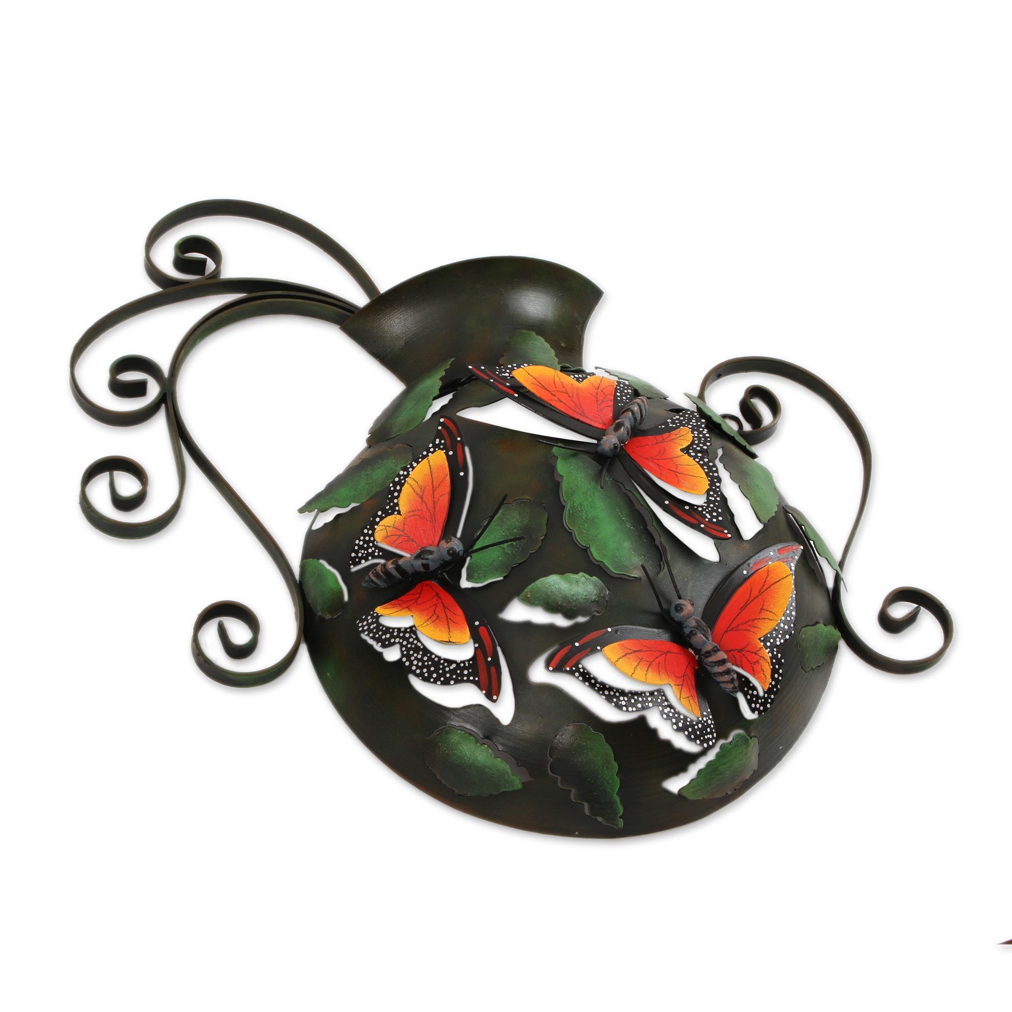 Premium Monarch Vase: Handcrafted Butterfly Wall Sculpture from Mexico