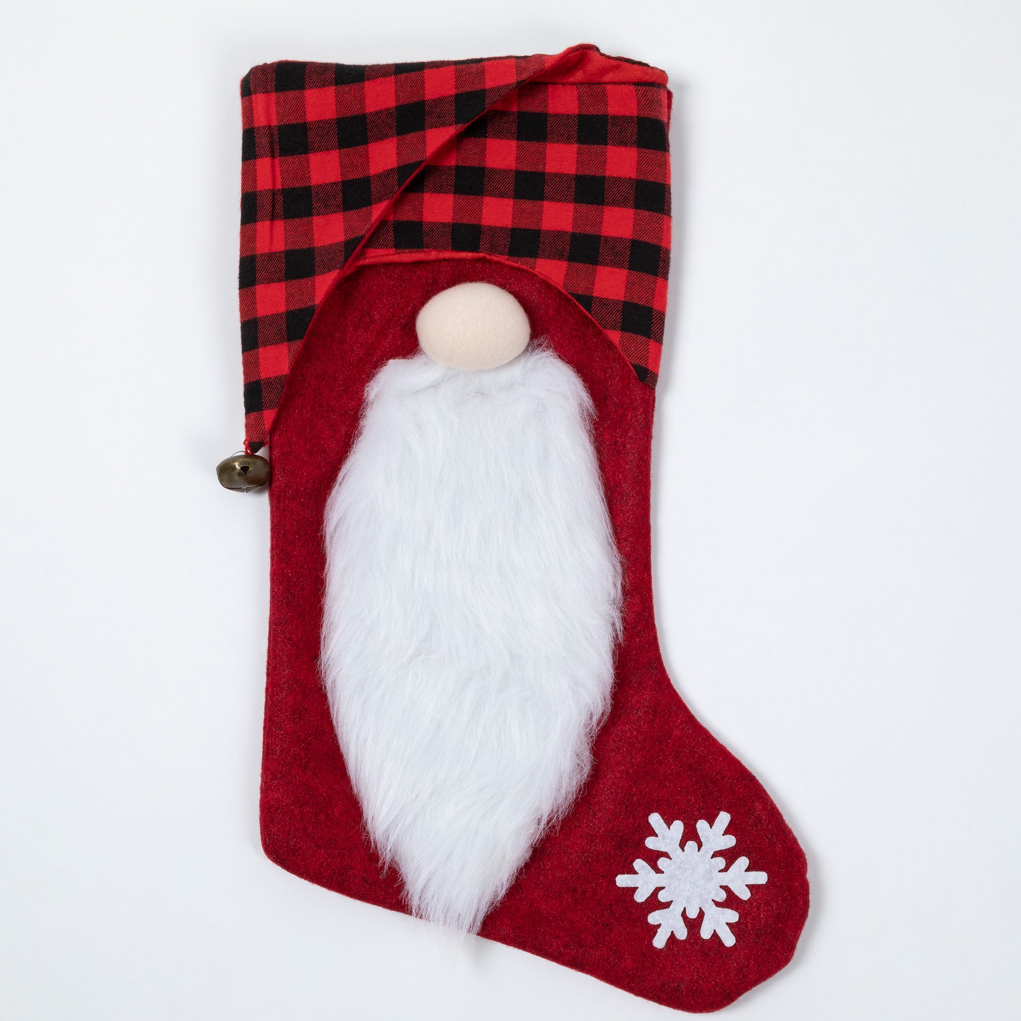 Premium Jingle Bell Gnome Stocking - Festive Holiday Decor