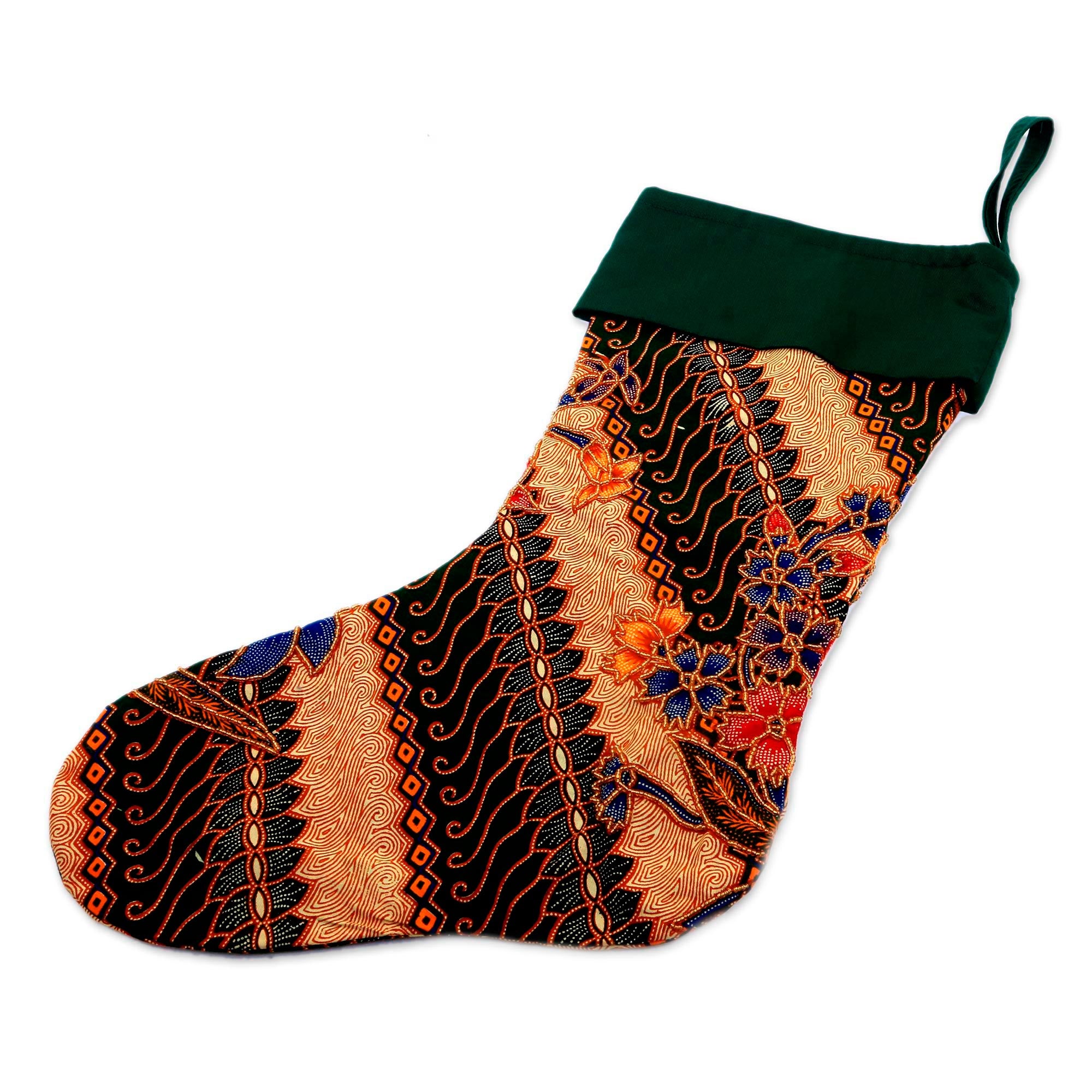 Premium Parang Holiday Batik Cotton Stocking - Handcrafted in Bali