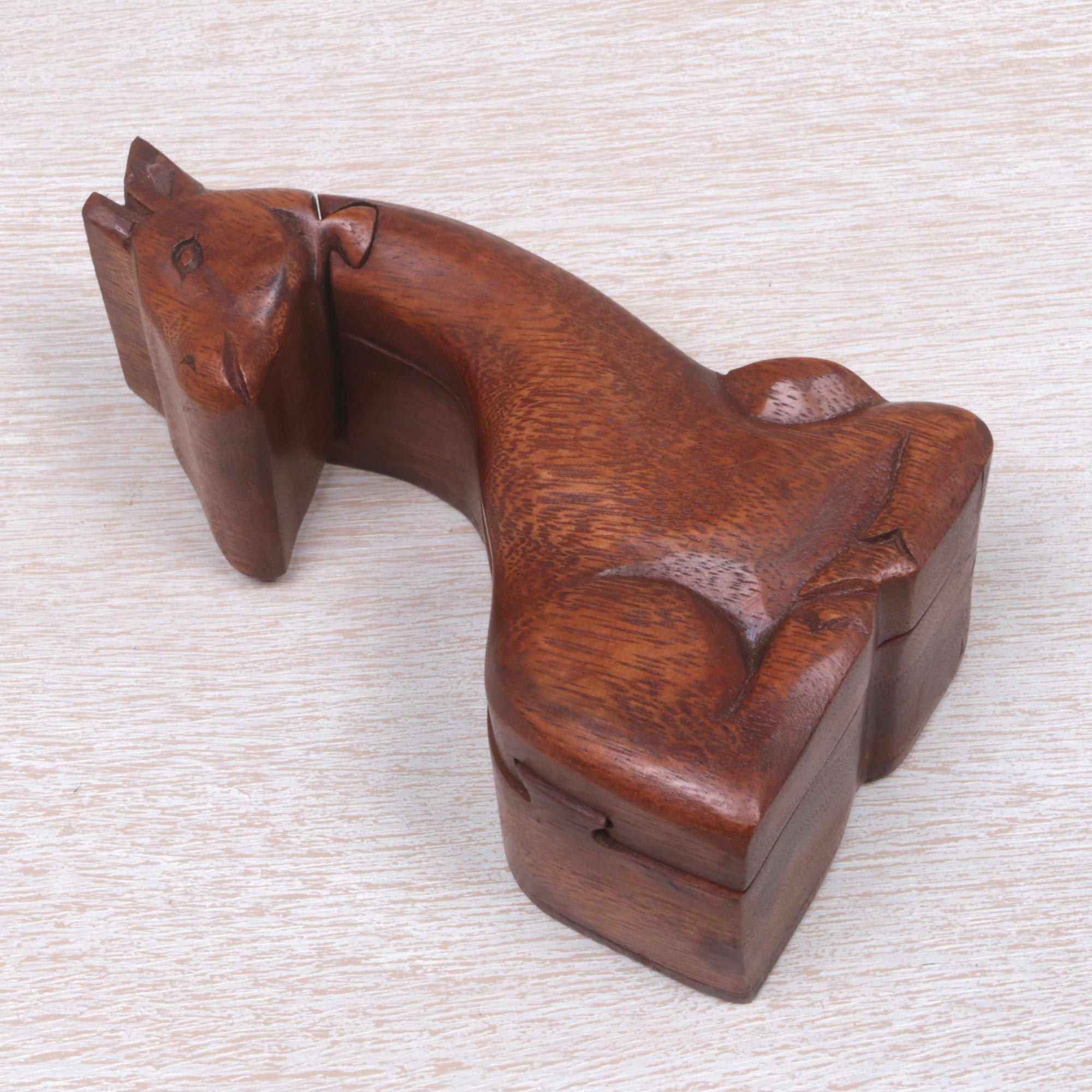 Premium Handcrafted Giraffe Puzzle Box - Unique Indonesian Wood Art