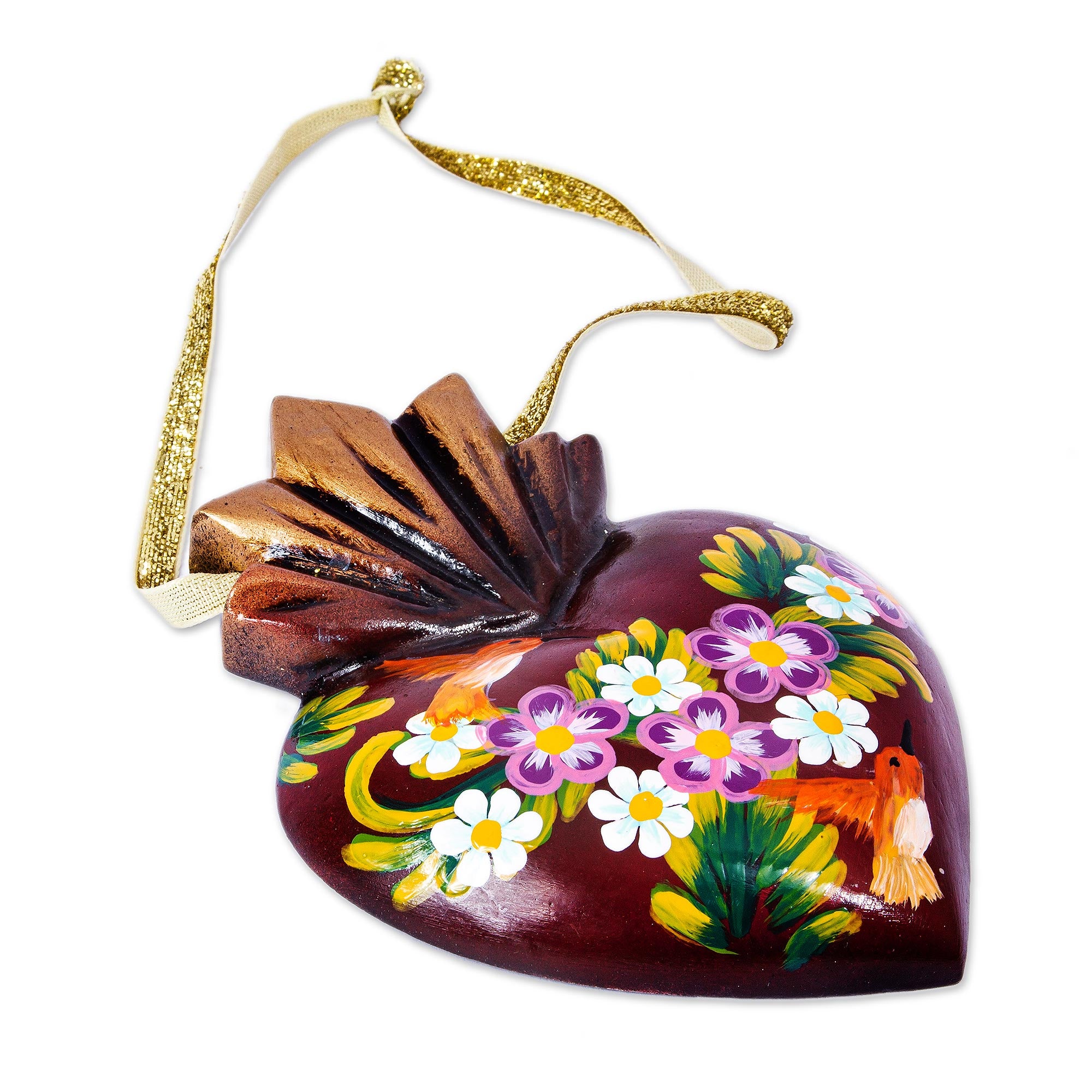 Premium Sacred Heart Wood Wall Art - Hand Painted by Mexican Artisan