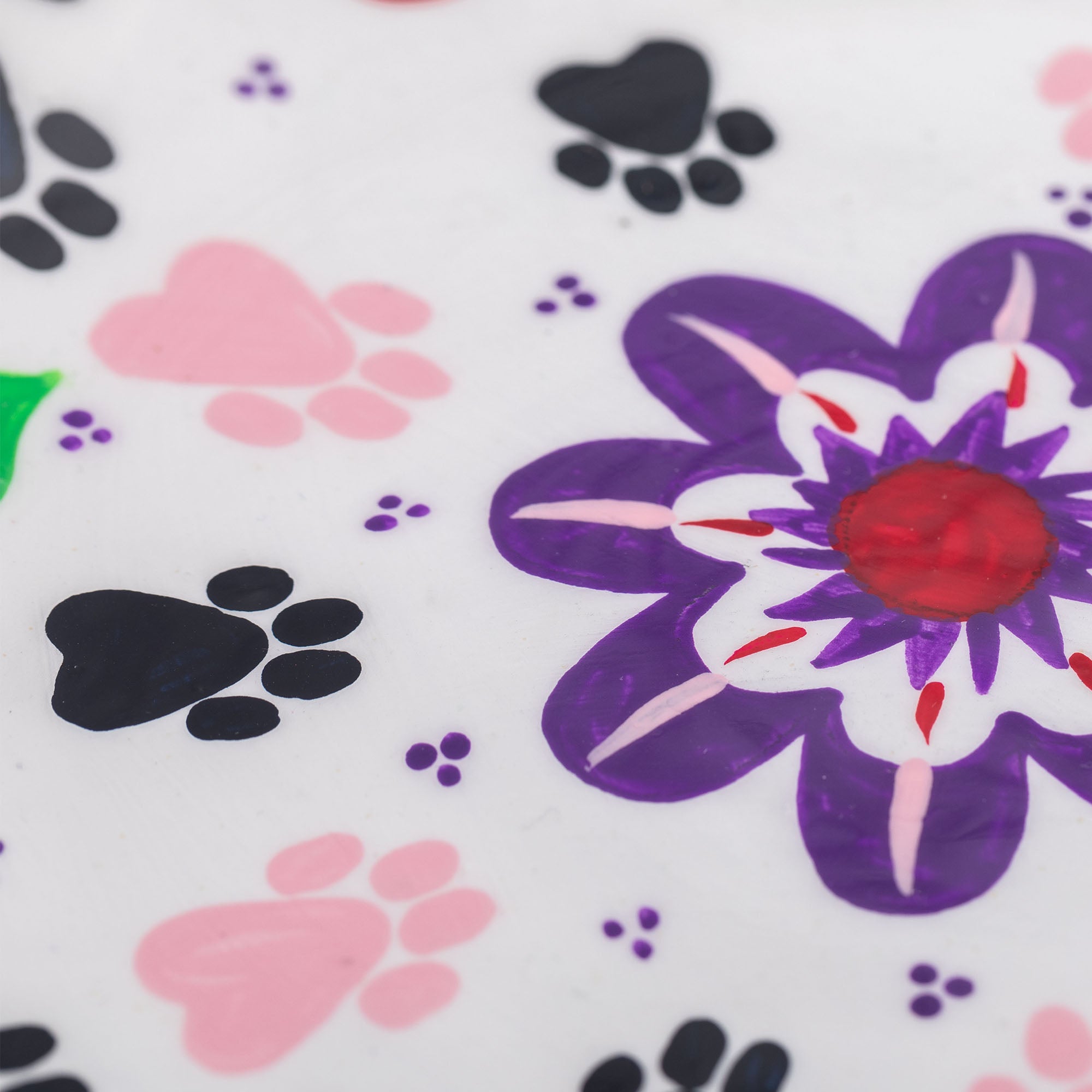 Premium Handcrafted Paw Print Ceramic Plate - Unique Decorative Wall Art
