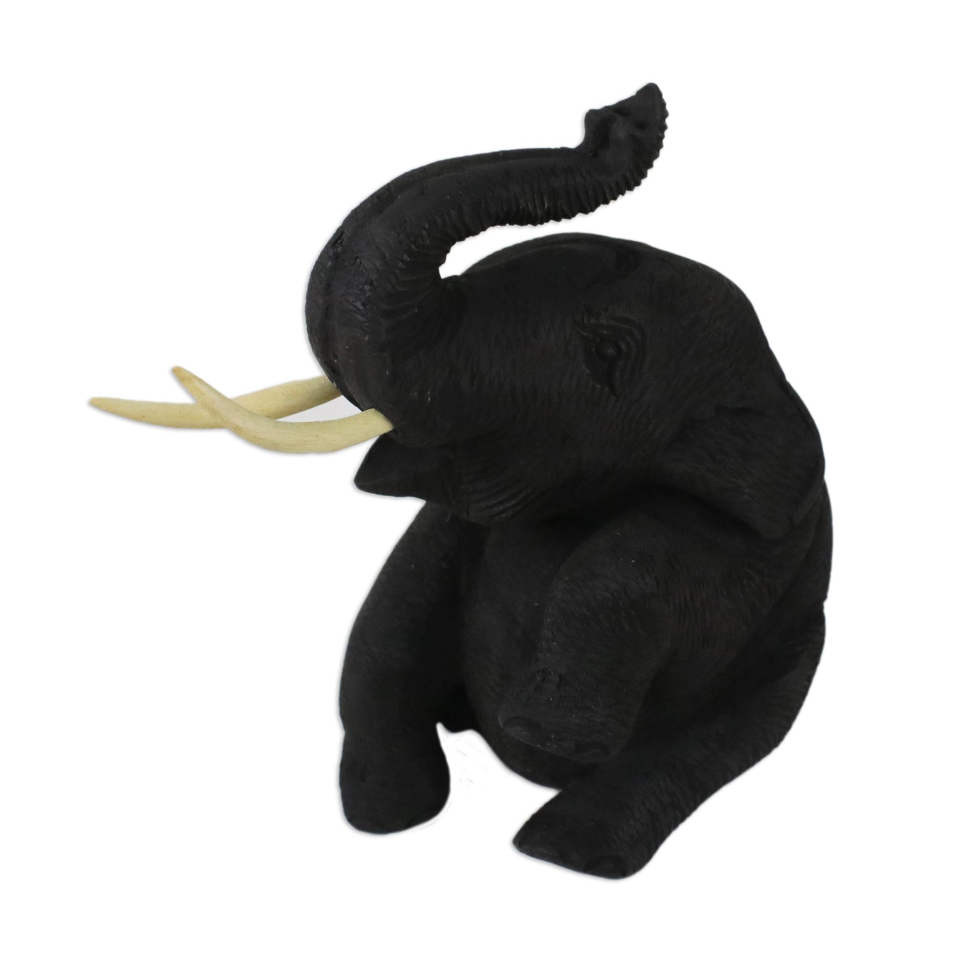 Premium Handcrafted Joyous Elephant Teakwood Sculpture