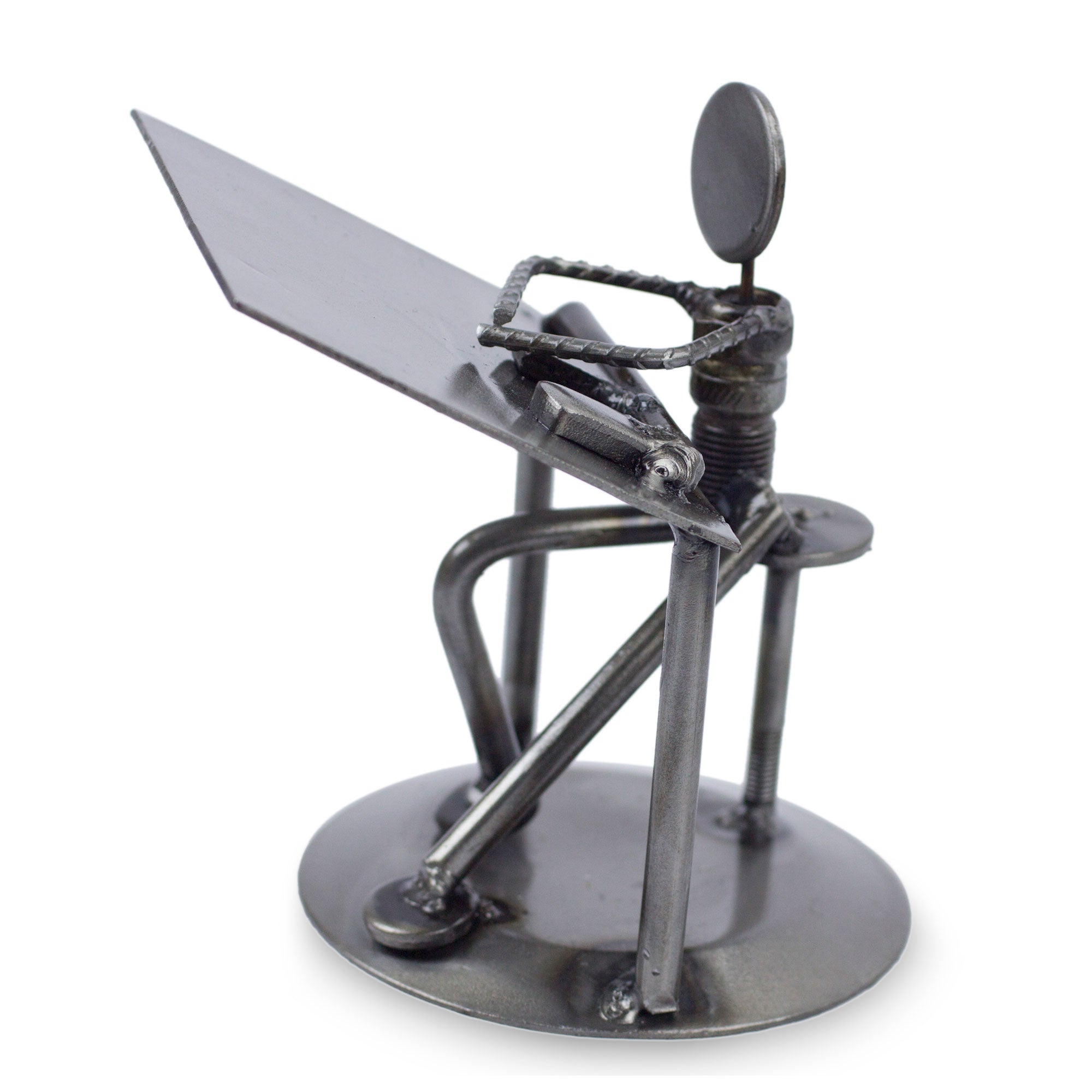 Premium Rustic Architect Recycled Metal Sculpture - Handcrafted Art Piece