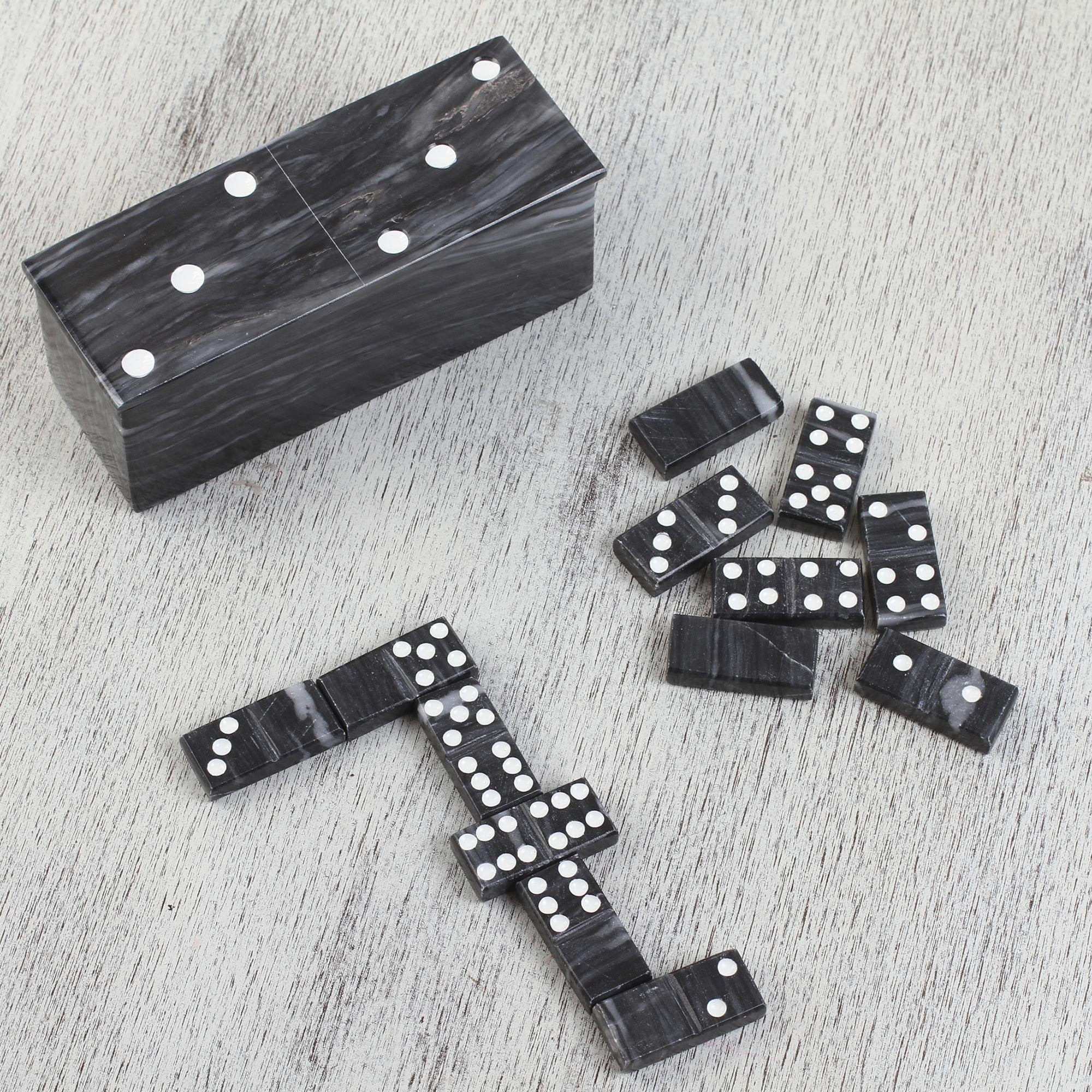 Premium Onyx Domino Set - Handcrafted Stone Game Collection