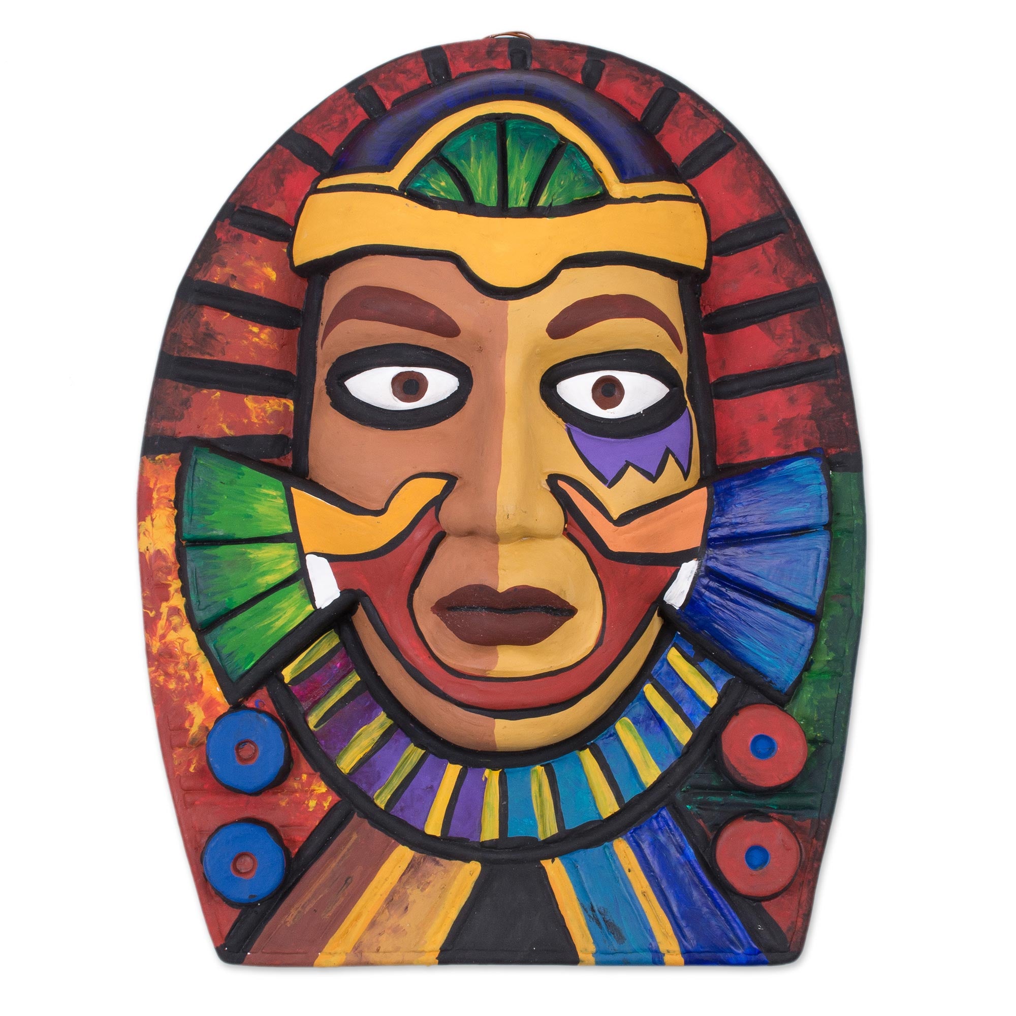 Premium Handcrafted Wari Culture Ceramic Mask - Authentic Peruvian Art