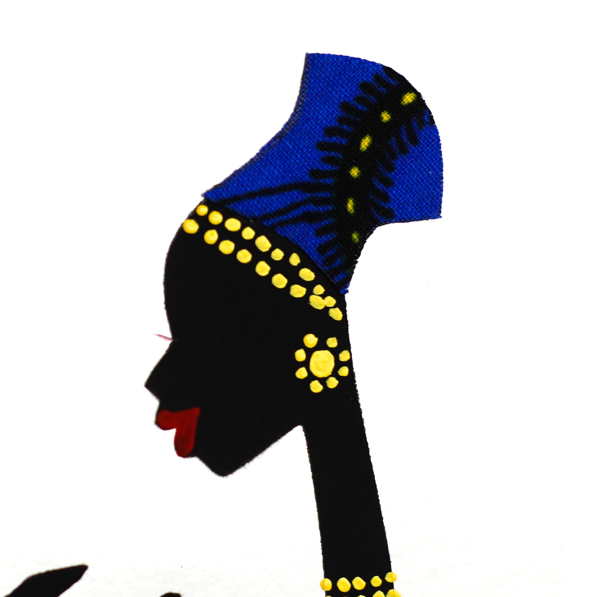 Premium African Mother and Child Artwork: 'Baby Kaa Fo II' by K. Baka