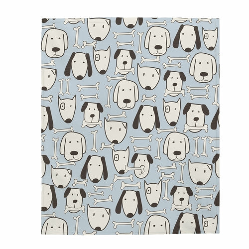 Premium Dog & Bone Plush Throw Blanket