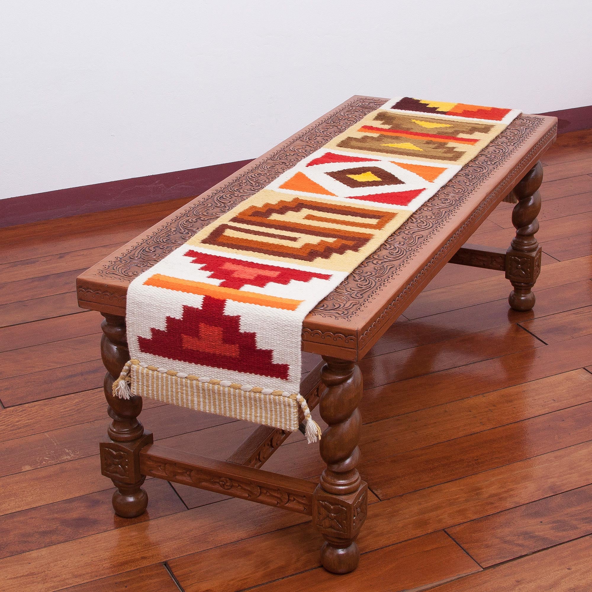 Premium Andean Handwoven Table Runner with Geometric Patterns