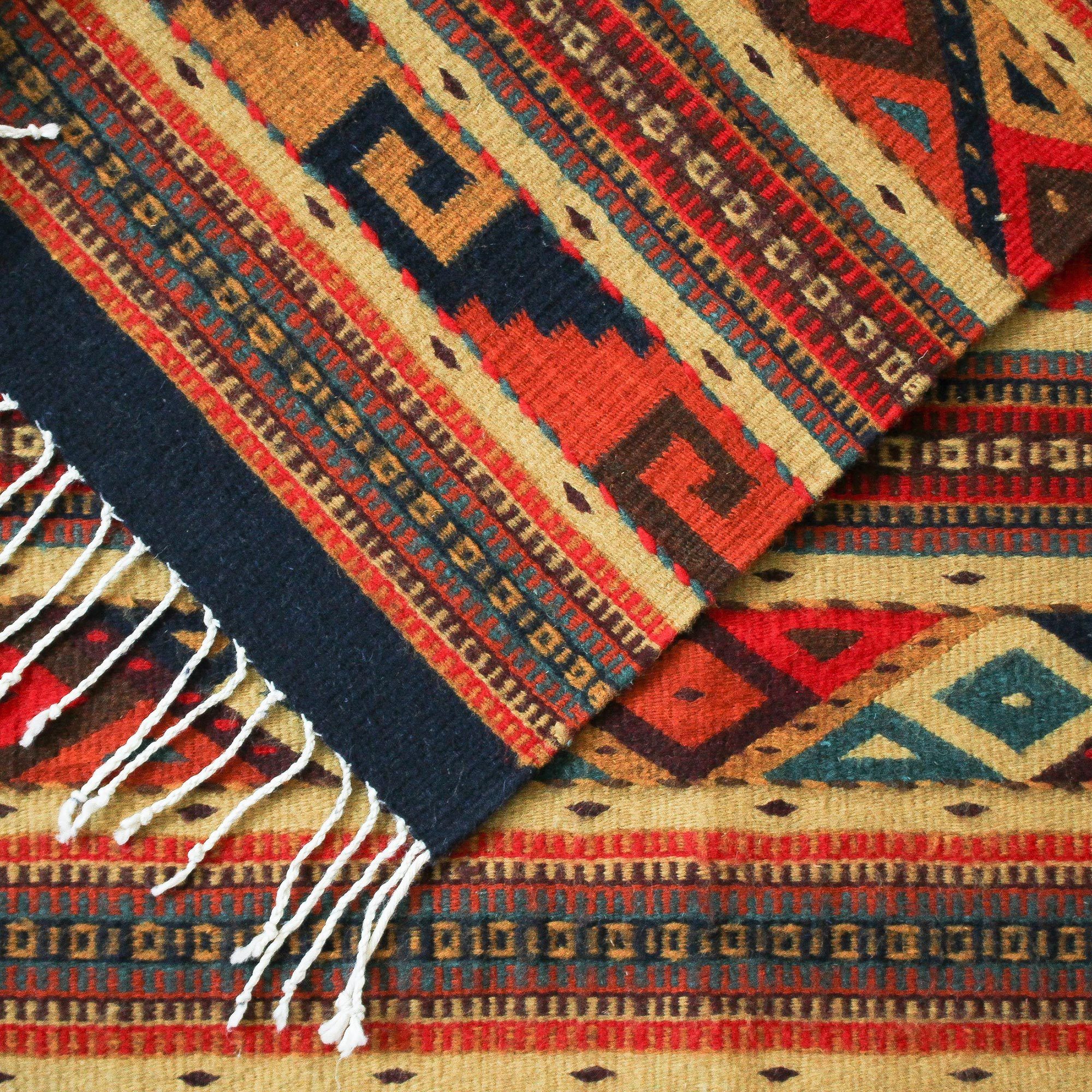 Premium Zapotec Wool Rug – Handcrafted Earthtone Masterpiece