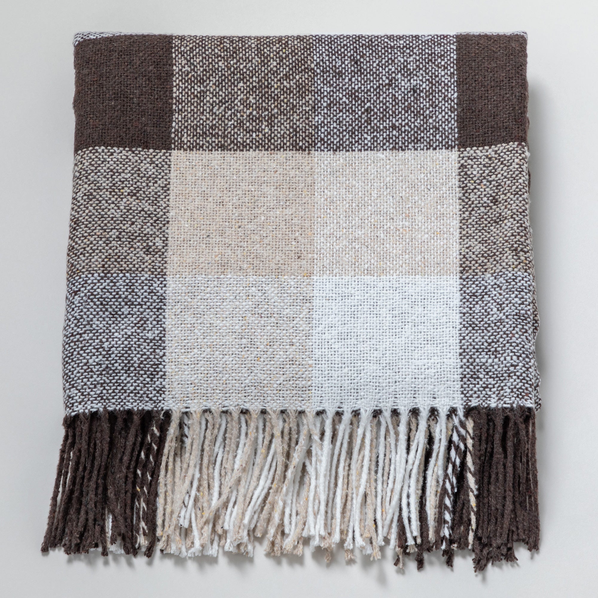 Premium Ukrainian Wool-Blend Fringed Throw Blanket - Ultimate Comfort & Warmth