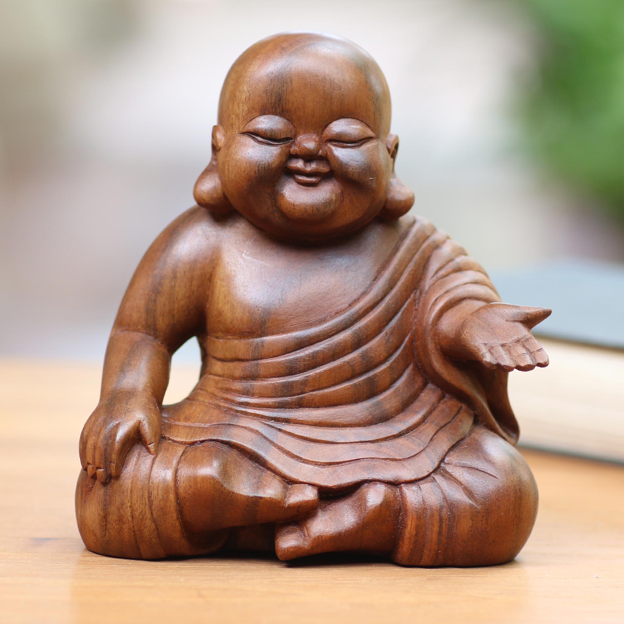 Premium Hand-Carved Tranquil Buddha Sculpture - Authentic Balinese Artistry
