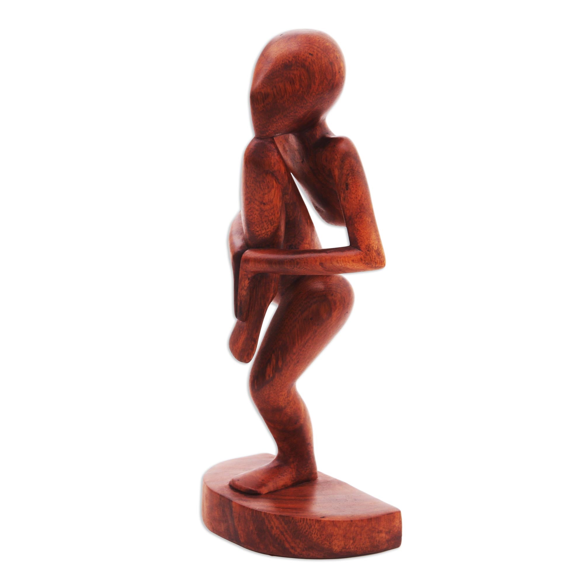 Premium Single Prop Yoga Meditation Sculpture - Handcrafted Suar Wood Art