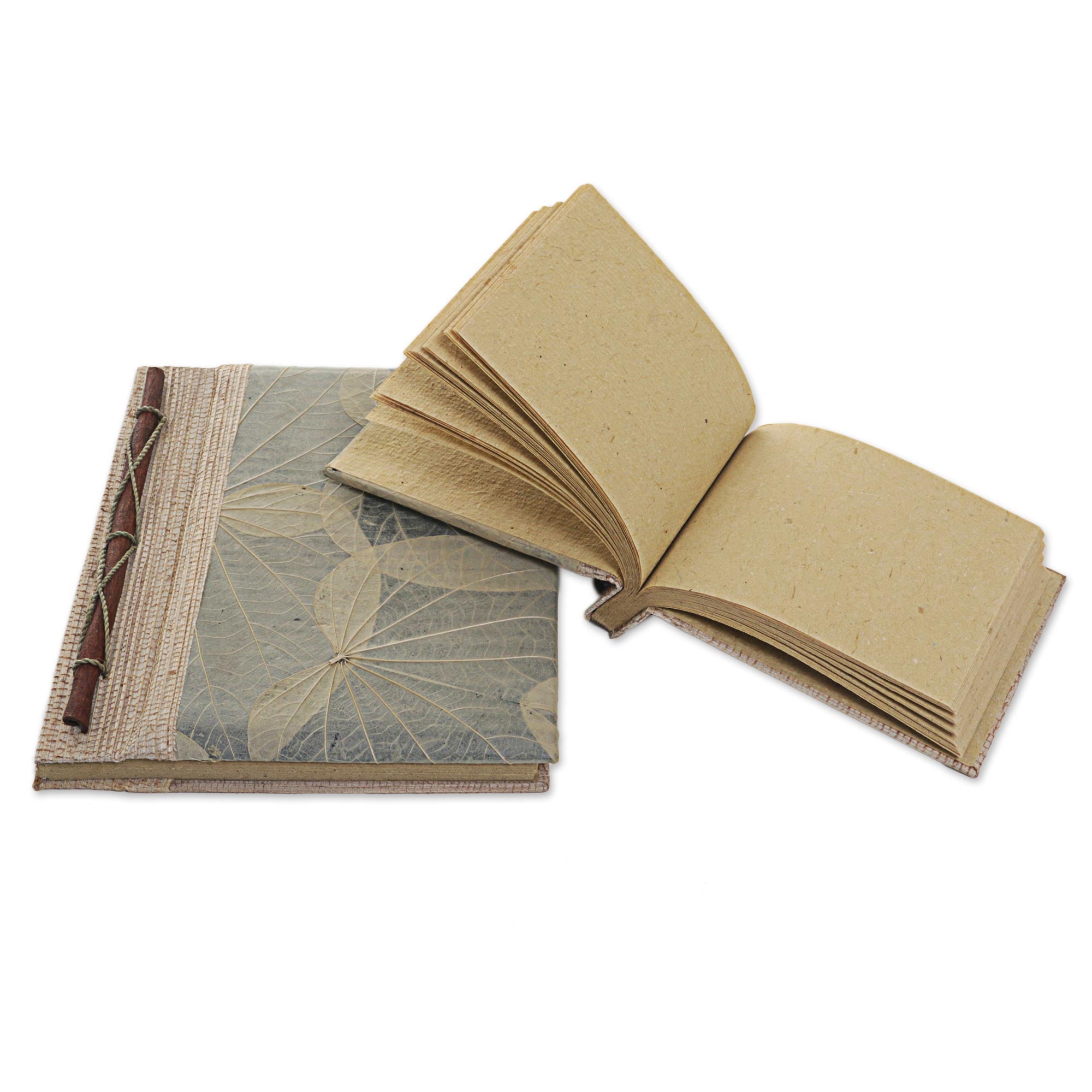 Premium Handcrafted Autumn Spirit Rice Paper Notebooks - Grey Duo from Indonesia